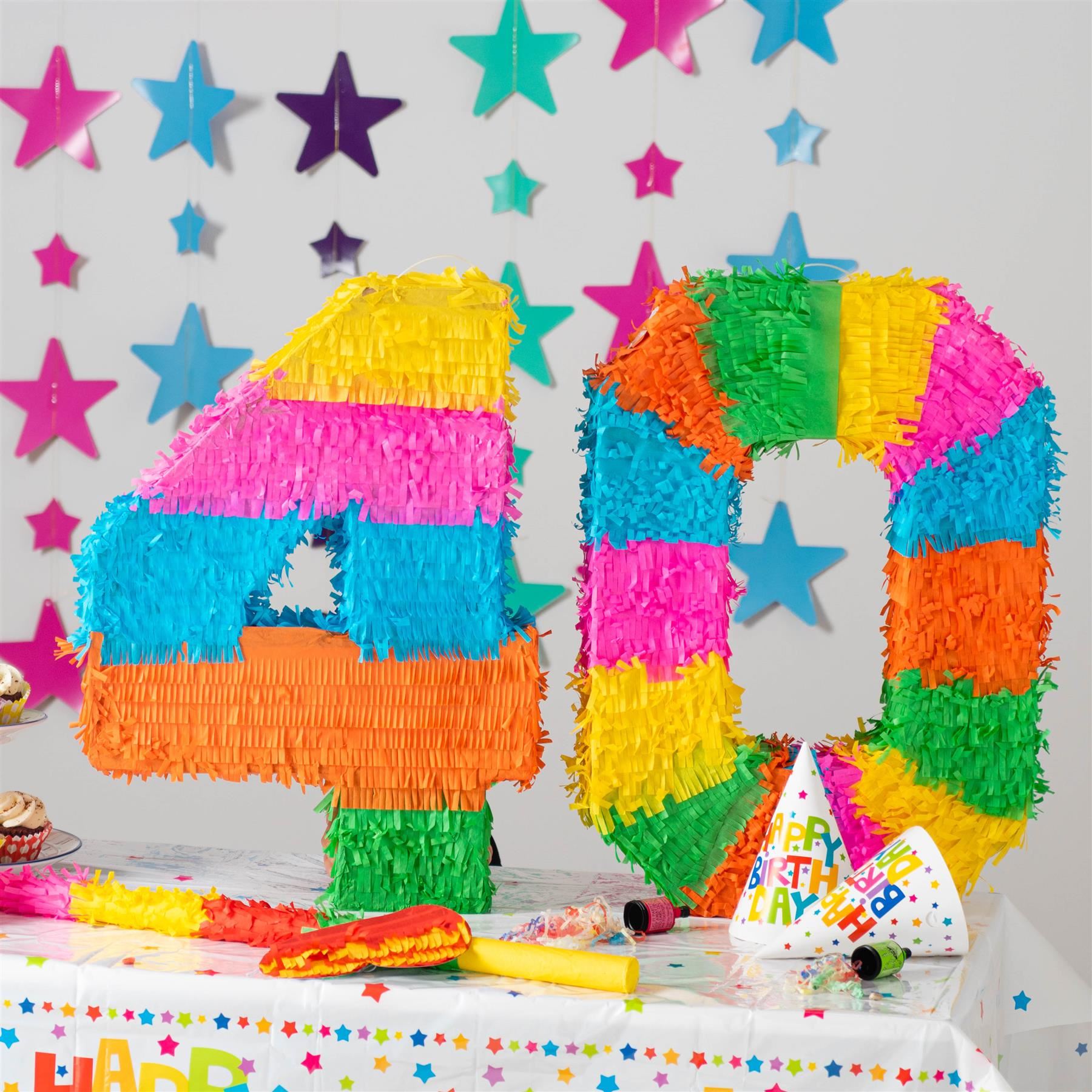 Party Pinatas Set with Stick & Blindfold Pink Stick Birthday Party Game - Picture 107 of 148
