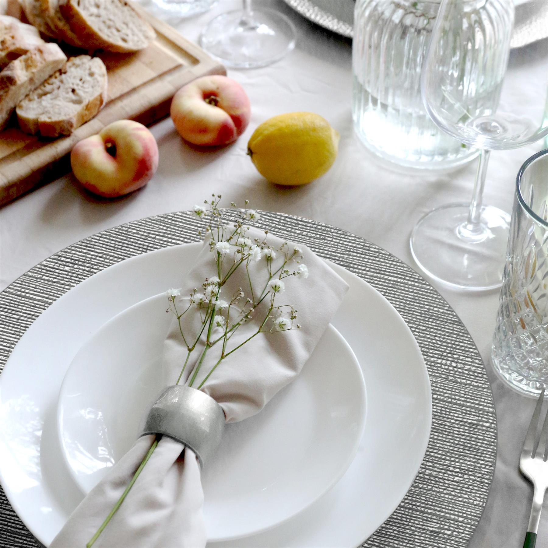 6x Platos Cargador Redondos 33cm Diseño Costilla Metálico Boda Fiesta Comedor Plato - Imagen 9 de 11