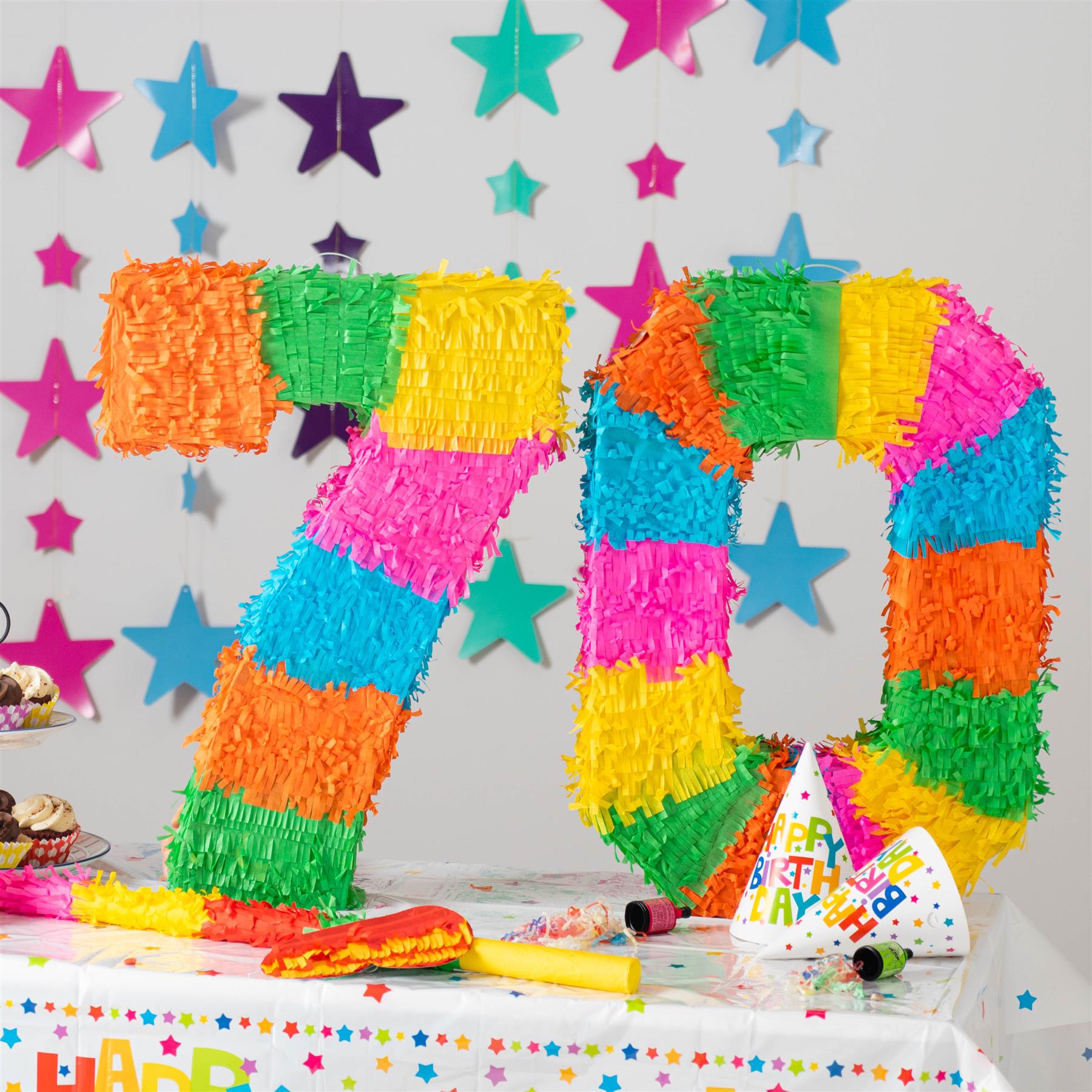 Party Pinatas Set with Stick & Blindfold Pink Stick Birthday Party Game - Picture 128 of 148