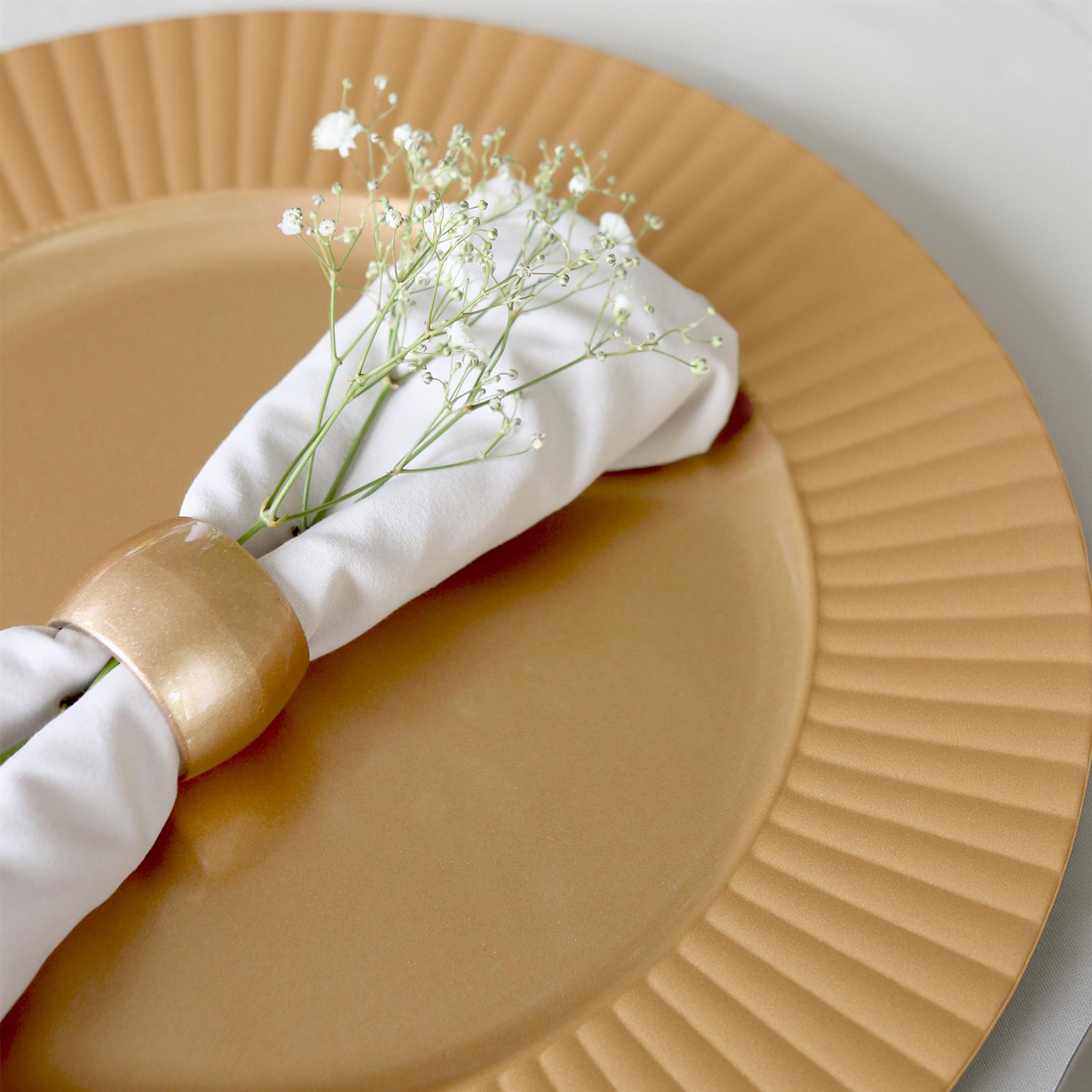 Juego de 12 placas de cargador redondas con posavasos 33 cm diseño flauta boda fiesta plato - Imagen 7 de 11