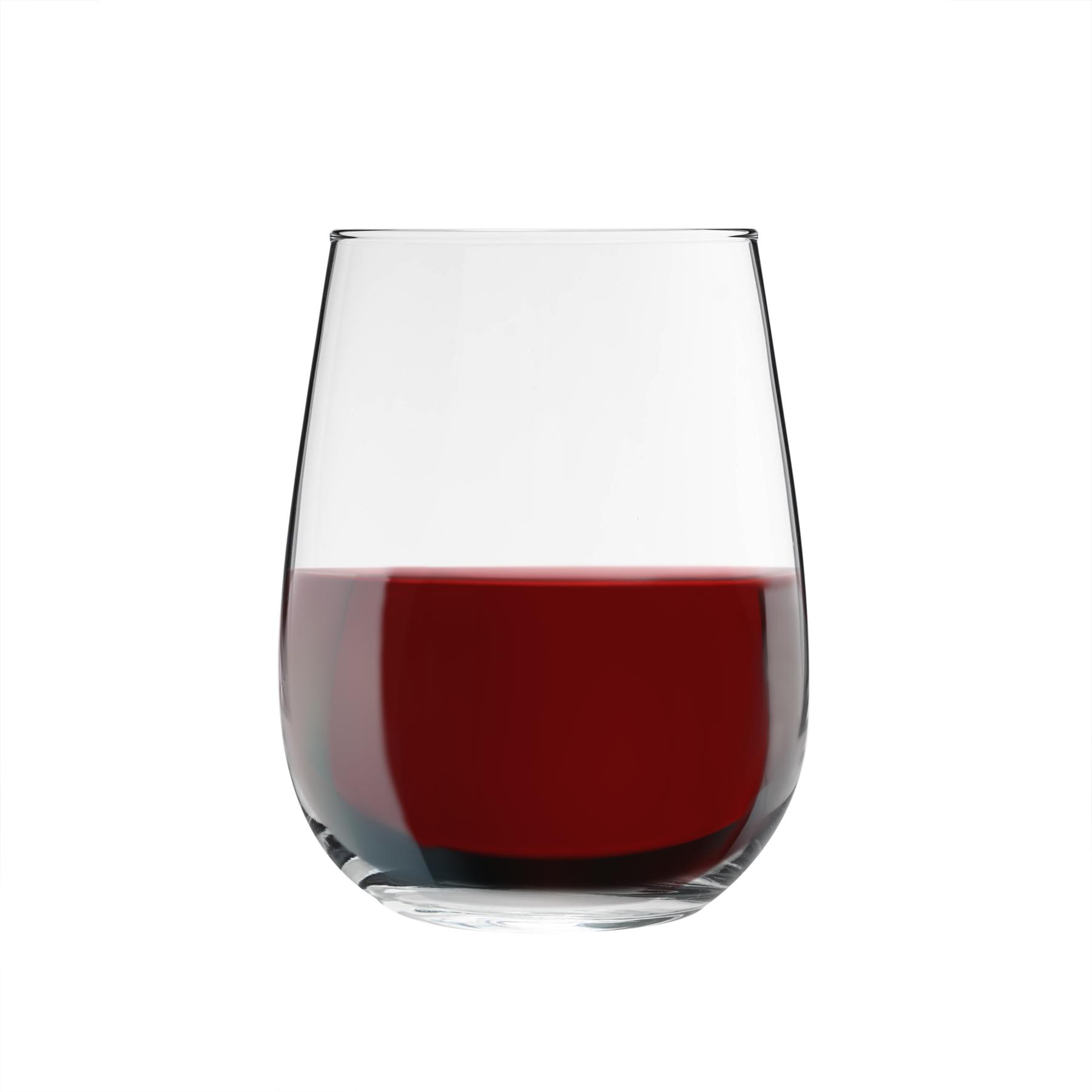 6x Stemless Wine Glass Glasses Tumbler Tumblers Set Red White Water