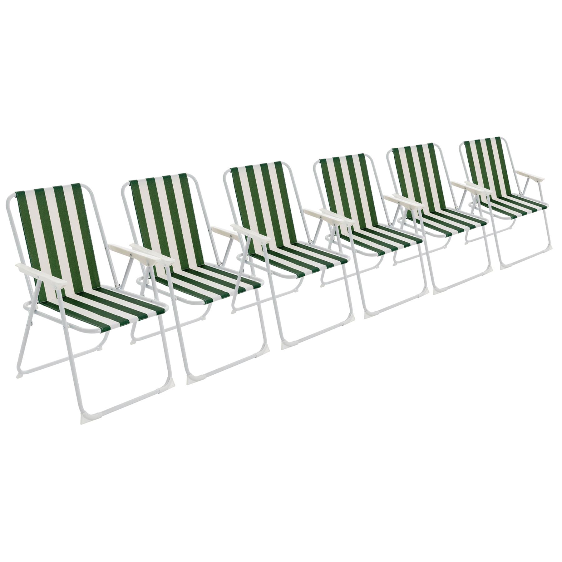 6x Sillas de Playa Plegables de Metal Exterior Camping Picnic Sillón Asiento de Lona - Imagen 13 de 25