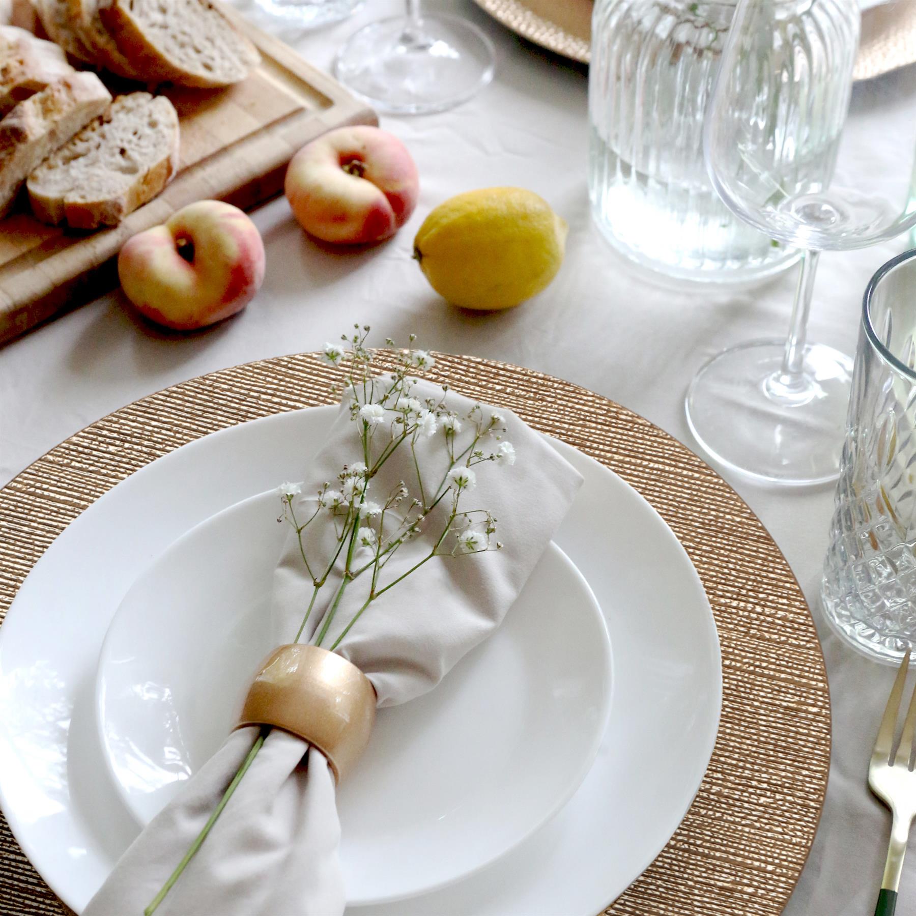 6x Platos Cargador Redondos 33cm Diseño Costilla Metálico Boda Fiesta Comedor Plato - Imagen 5 de 11