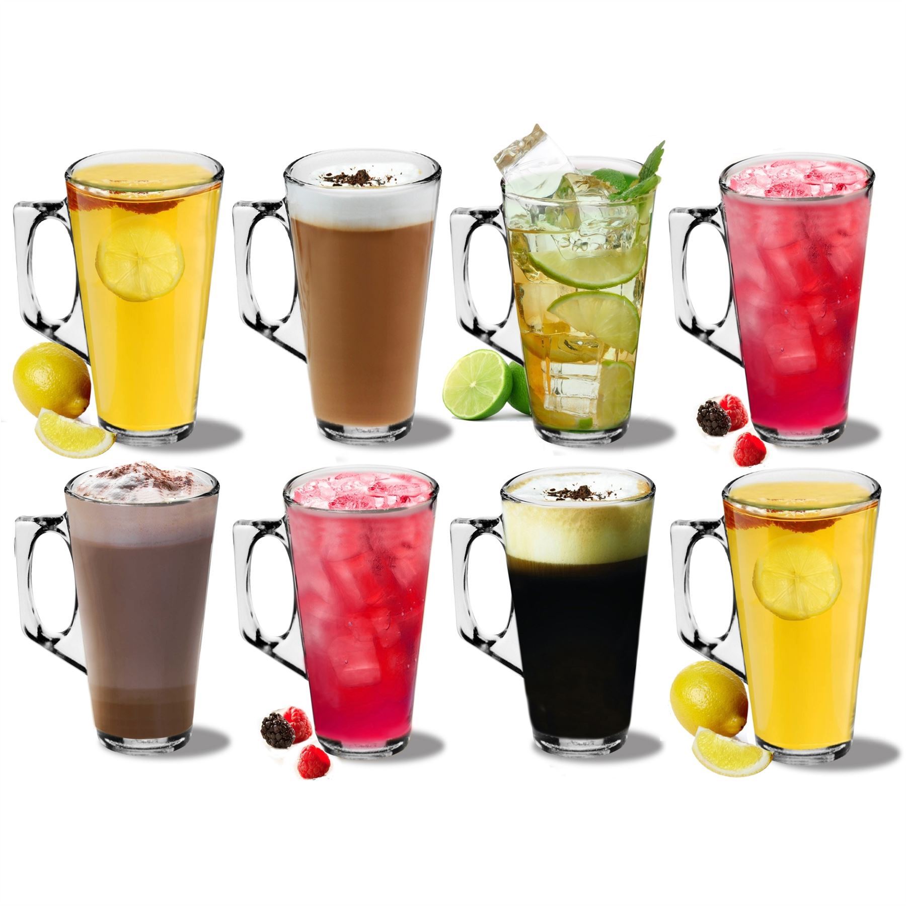 Large Latte Glasses Cappuccino Glass Tassimo Costa Coffee Cups Mugs