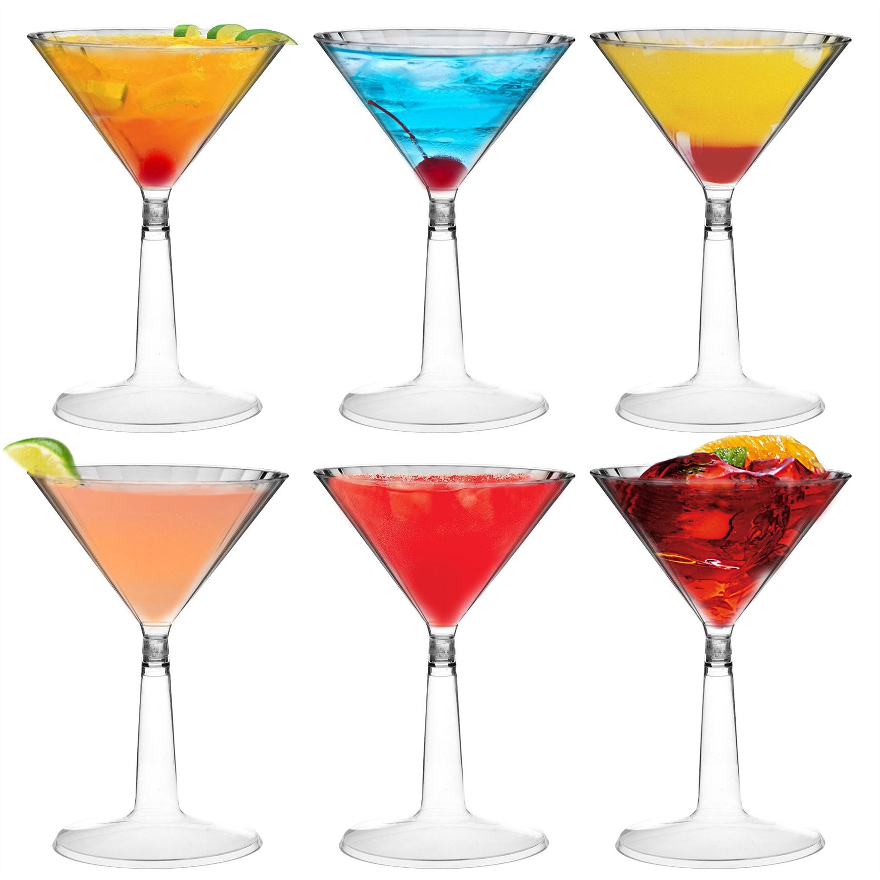 100 Pcs 5 Oz Disposable Martini Glasses - Plastic Unbreakable Cocktail Cups For Parties, Weddings, Events