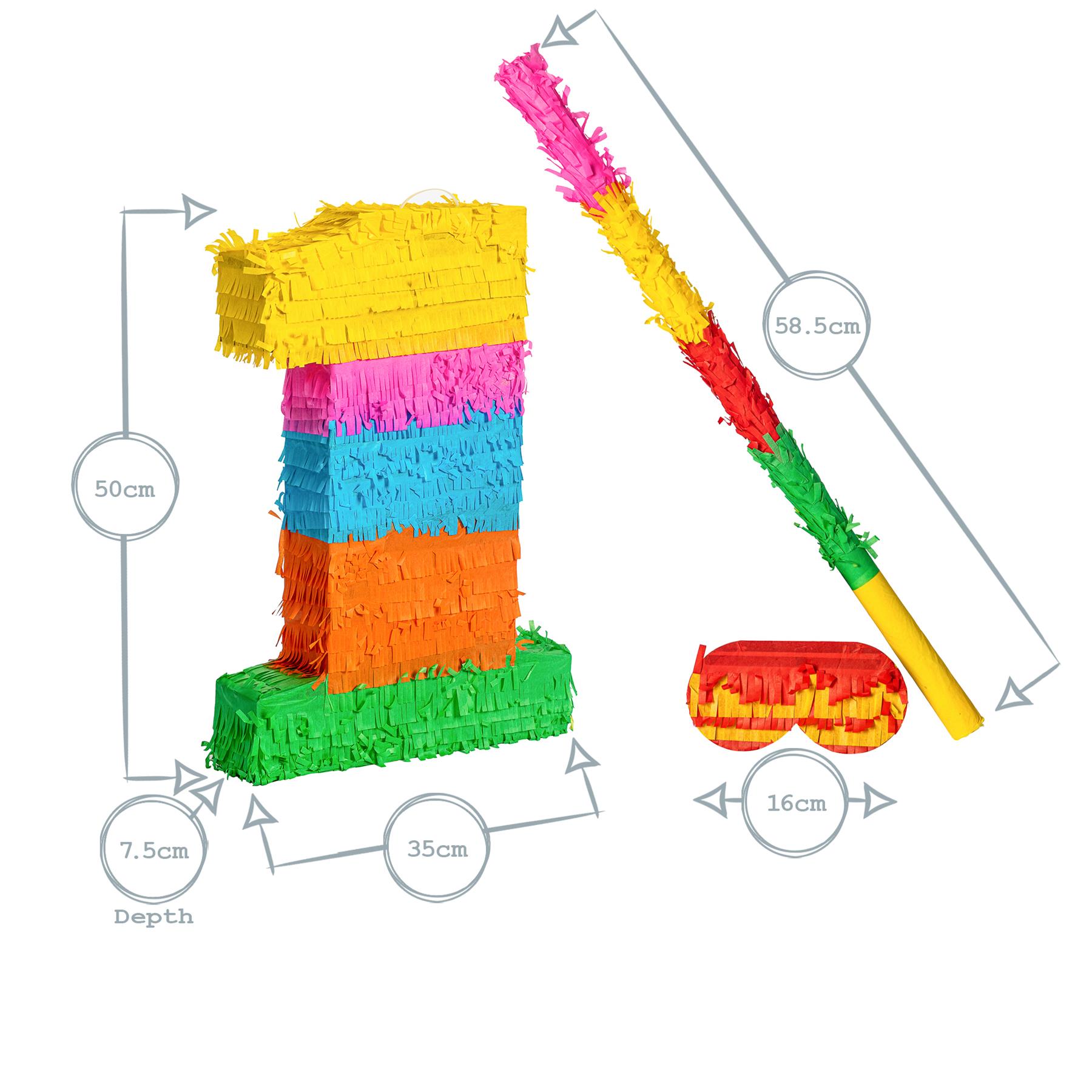 Party Pinatas Set with Stick & Blindfold Pink Stick Birthday Party Game - Picture 9 of 148