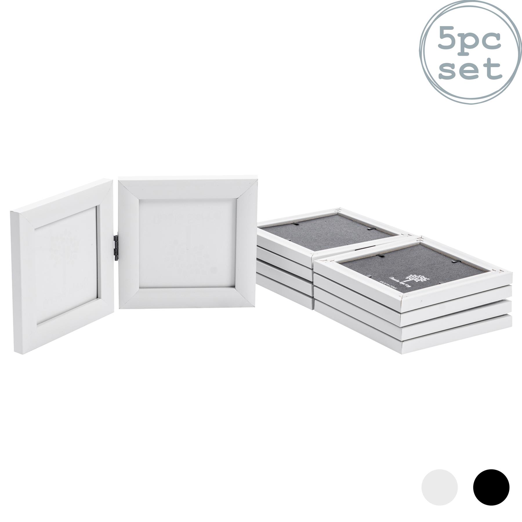 Double Photo Frame Picture Frames Folding Standing Hinged White 4x4 x5 5055512086627 eBay