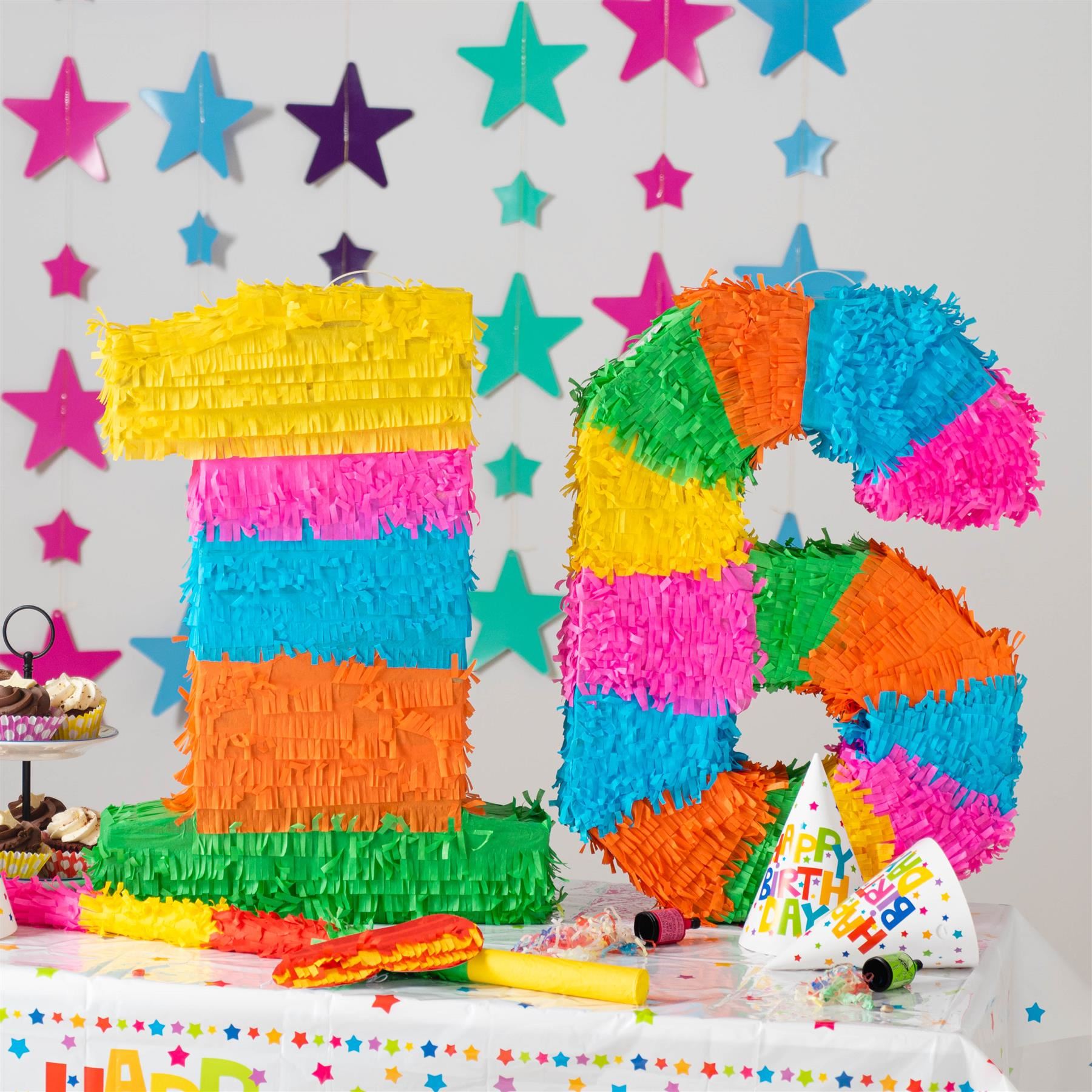 Party Pinatas Set with Stick & Blindfold Pink Stick Birthday Party Game - Picture 80 of 148