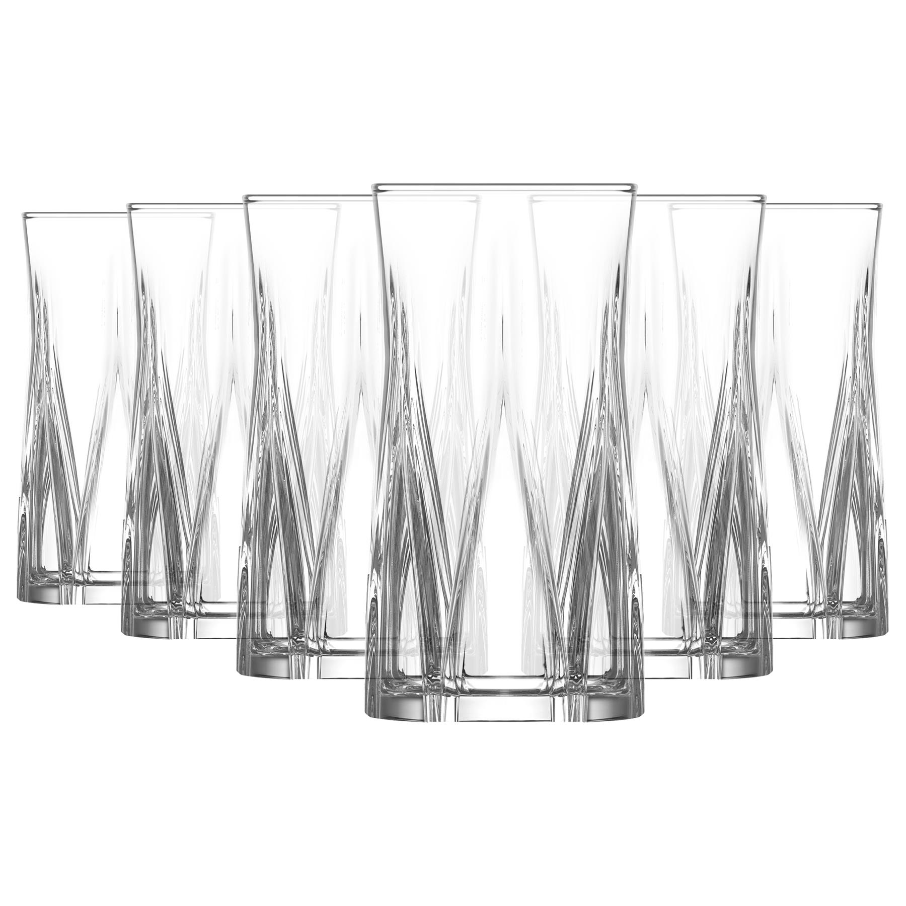 LAV 380ml Zoey Longdrinkgläser Glas Wasser Saft Cocktail Trinkbecher Set - Bild 7 von 9