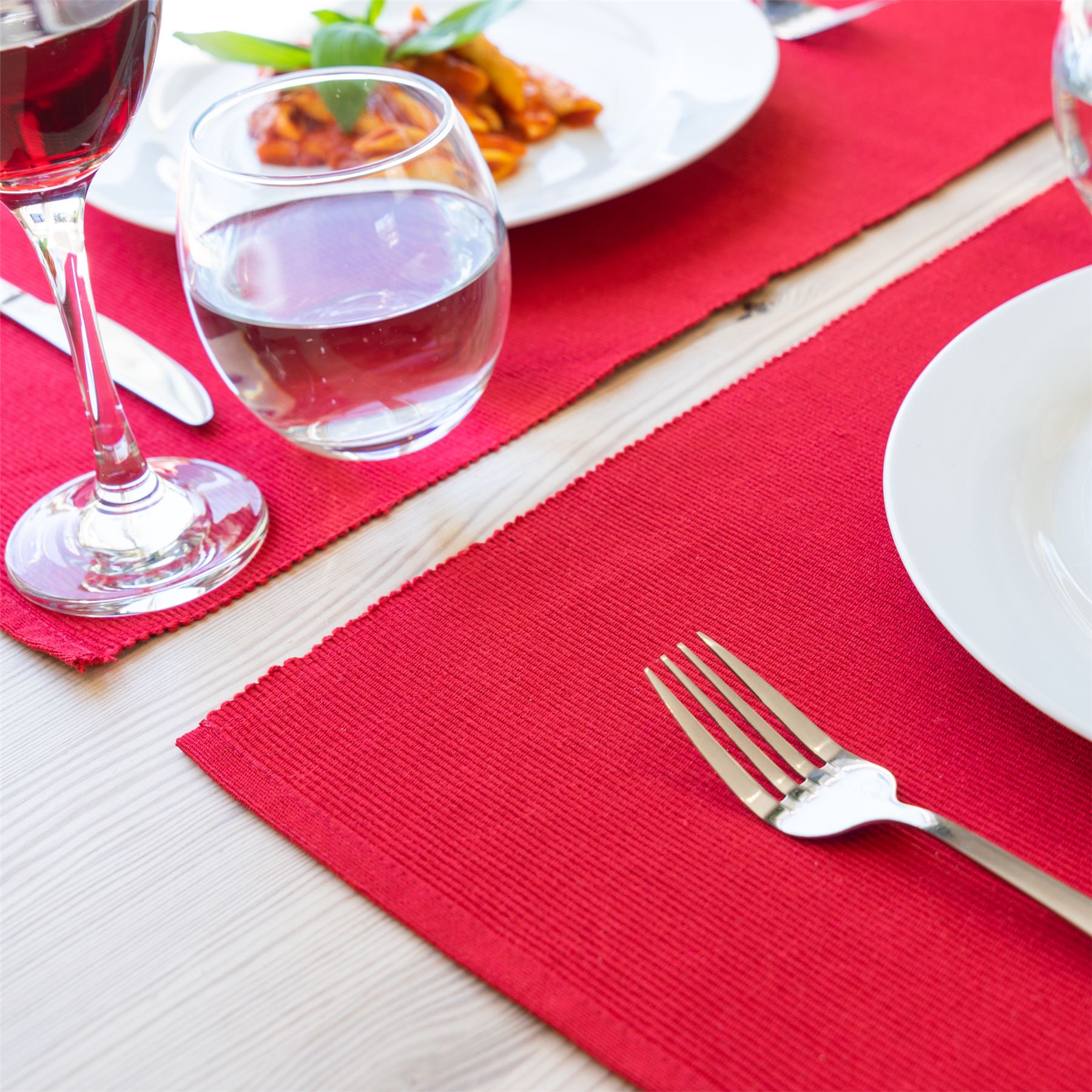 183 x 48 cm Nicola Spring Ribbed Cotton Washable Dining Table Runner Blue 183 x 48 cm Nicola Spring Ribbed Cotton Washable Dining Table Runner Blue