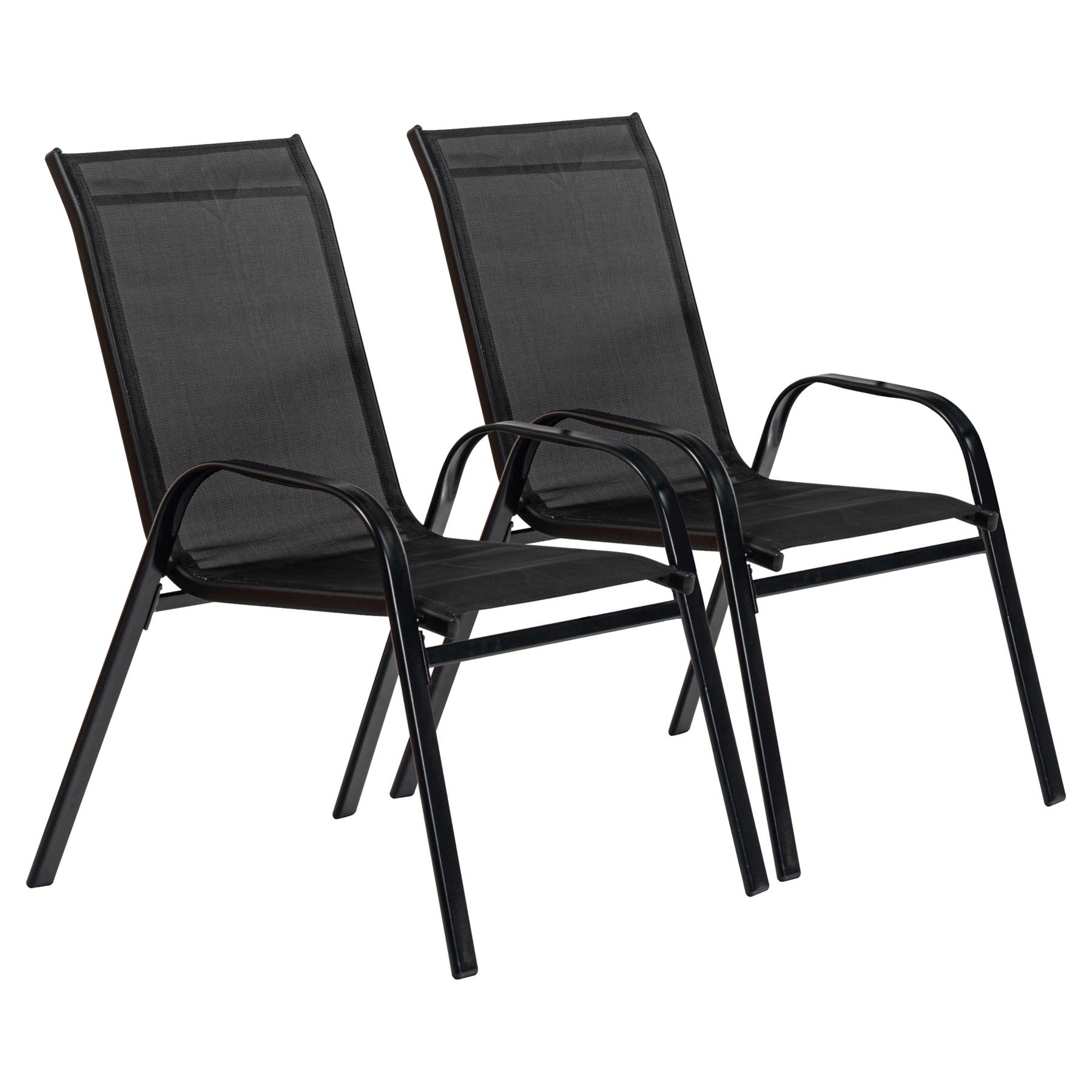 Texteline Canvas Garden Chairs Water Resistant Outdoor Patio Furniture Black - Picture 7 of 9