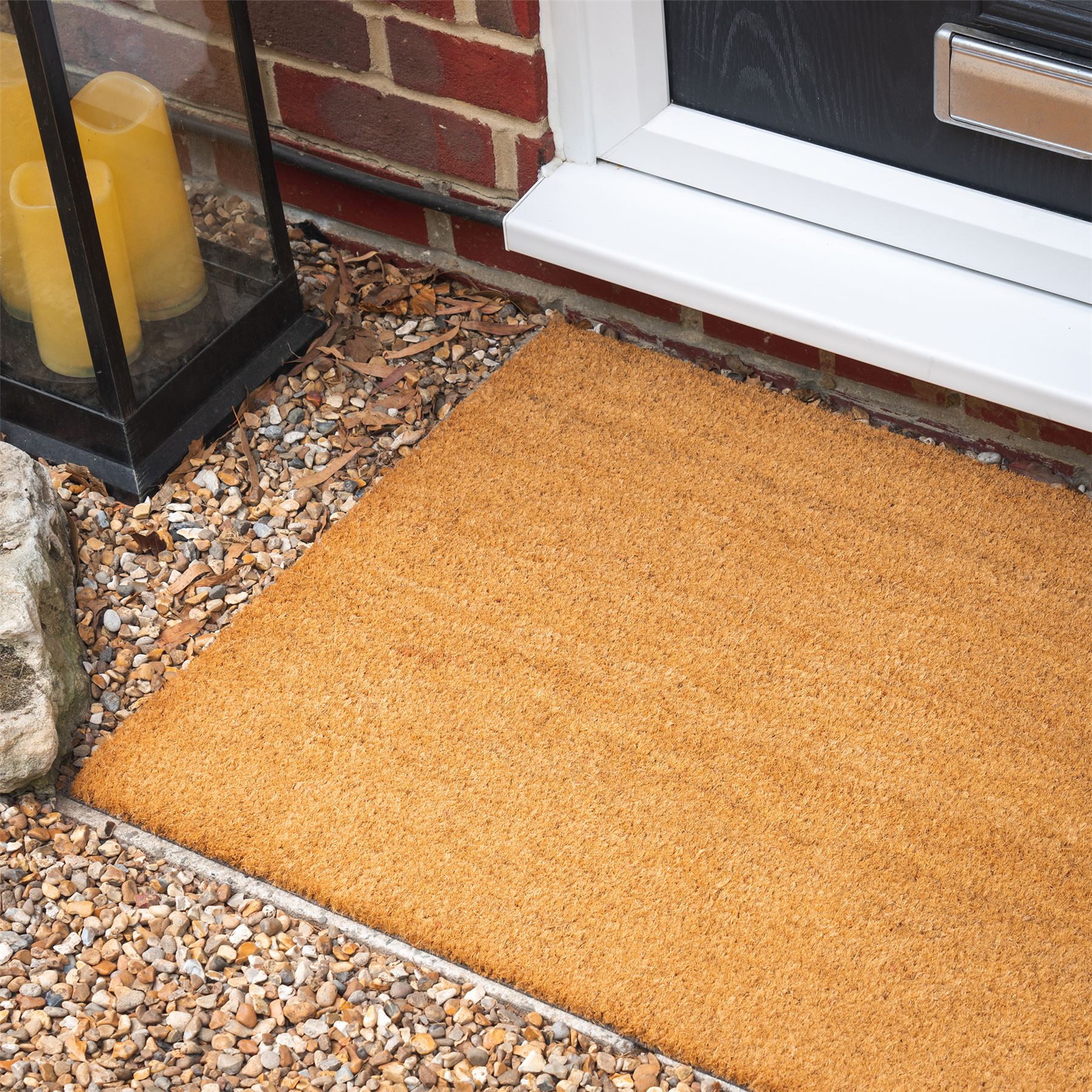 2x Door Mat NonSlip PVC Coir, 90 x 60cm Plain Indoor Mats