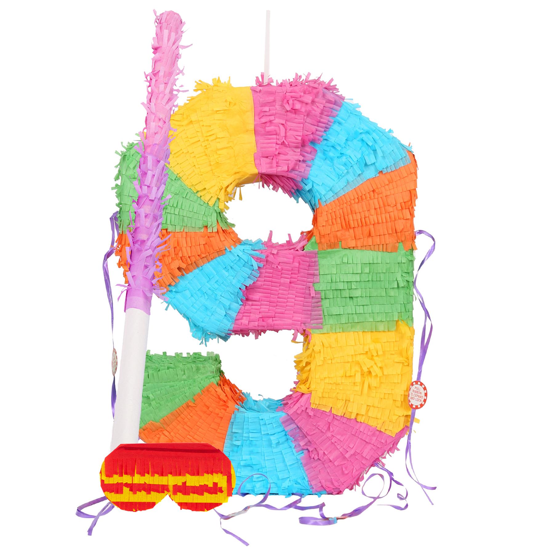 Party Pinatas Set with Stick & Blindfold Pink Stick Birthday Party Game - Picture 60 of 148