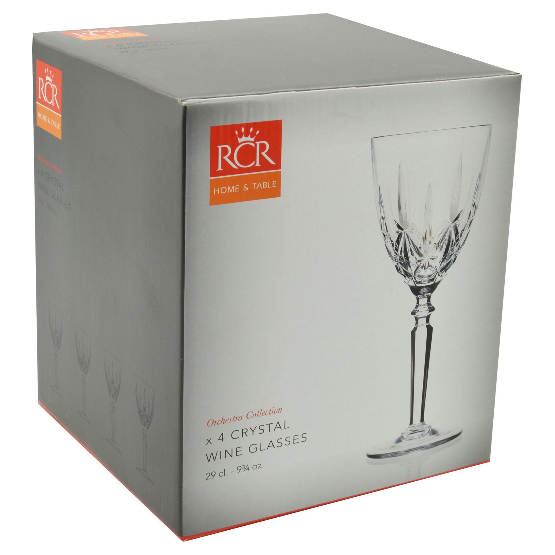 RCR Crystal Orchestra Wine Glasses Red White Drinking Glass 290ml x4 eBay