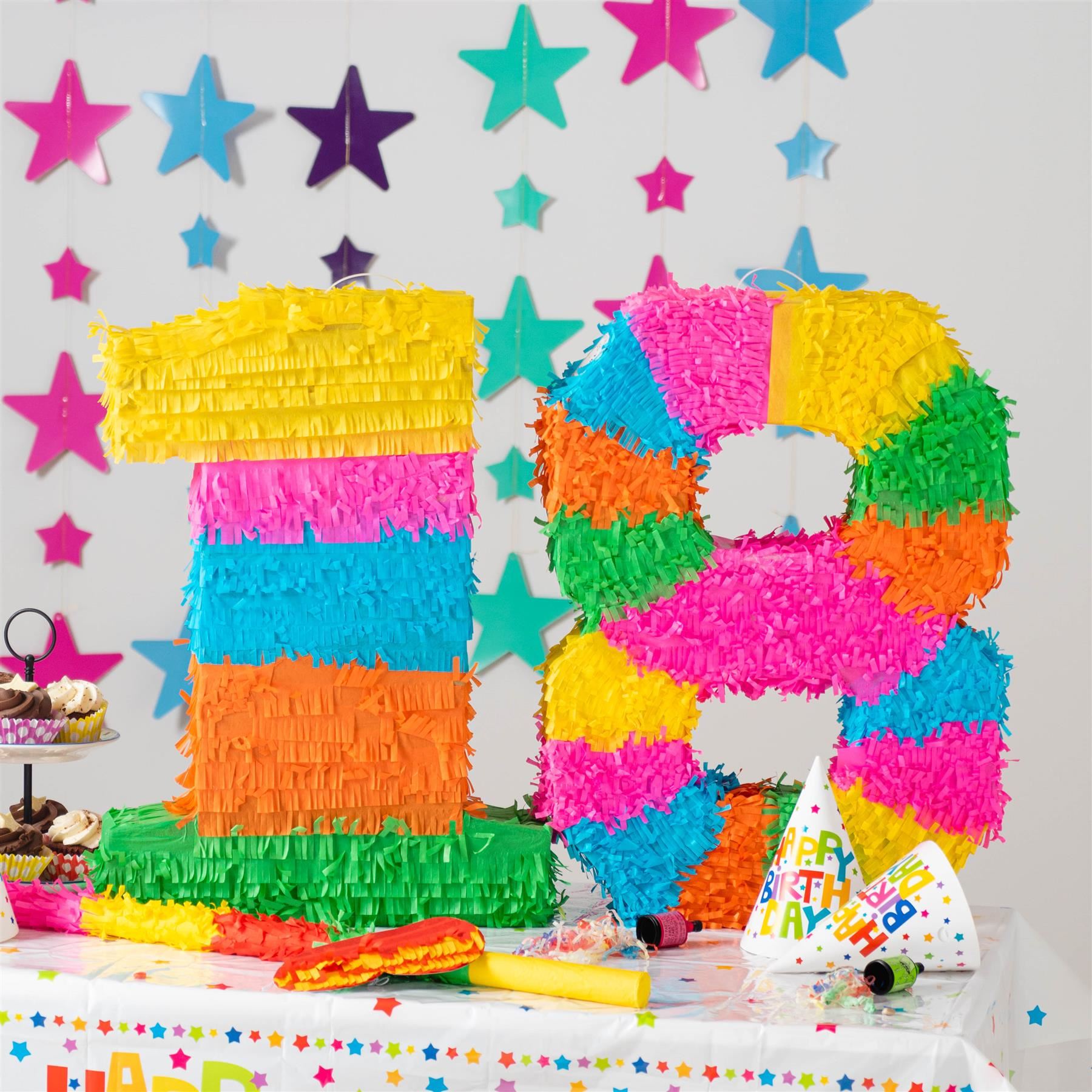Party Pinatas Set with Stick & Blindfold Pink Stick Birthday Party Game - Picture 87 of 148