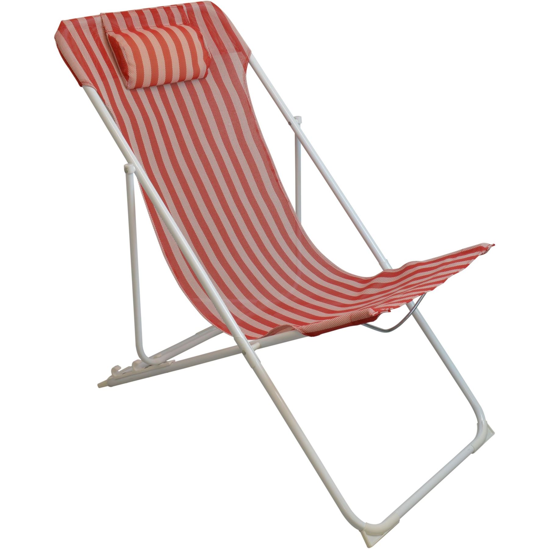 6x silla de cubierta jardín de metal ajustable REPOSACABEZAS Portátil