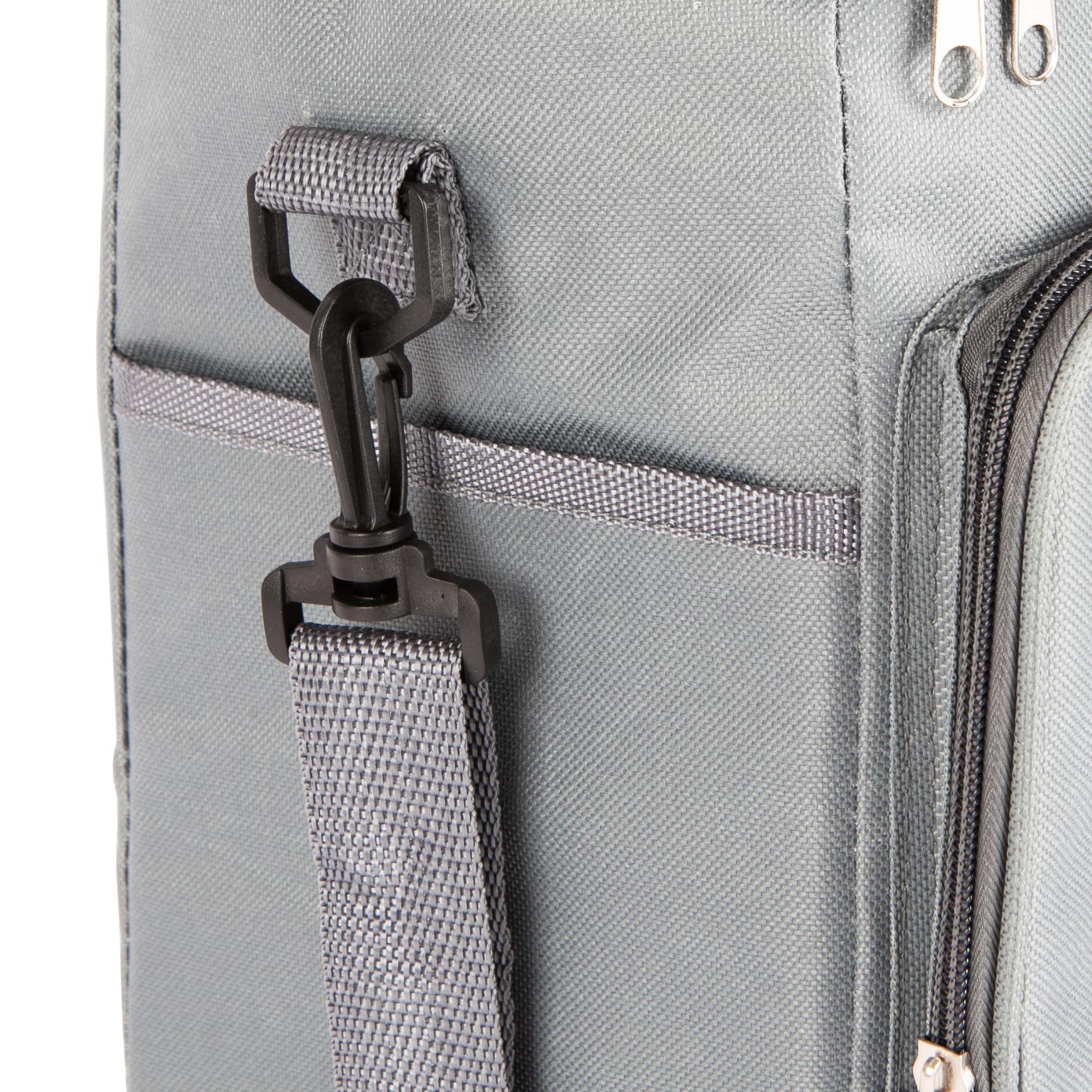 Soft Sided Lunch Picnic BBQ Cool Bag with Shoulder Strap Grey Nicola Spring Insulated Cooler Bag