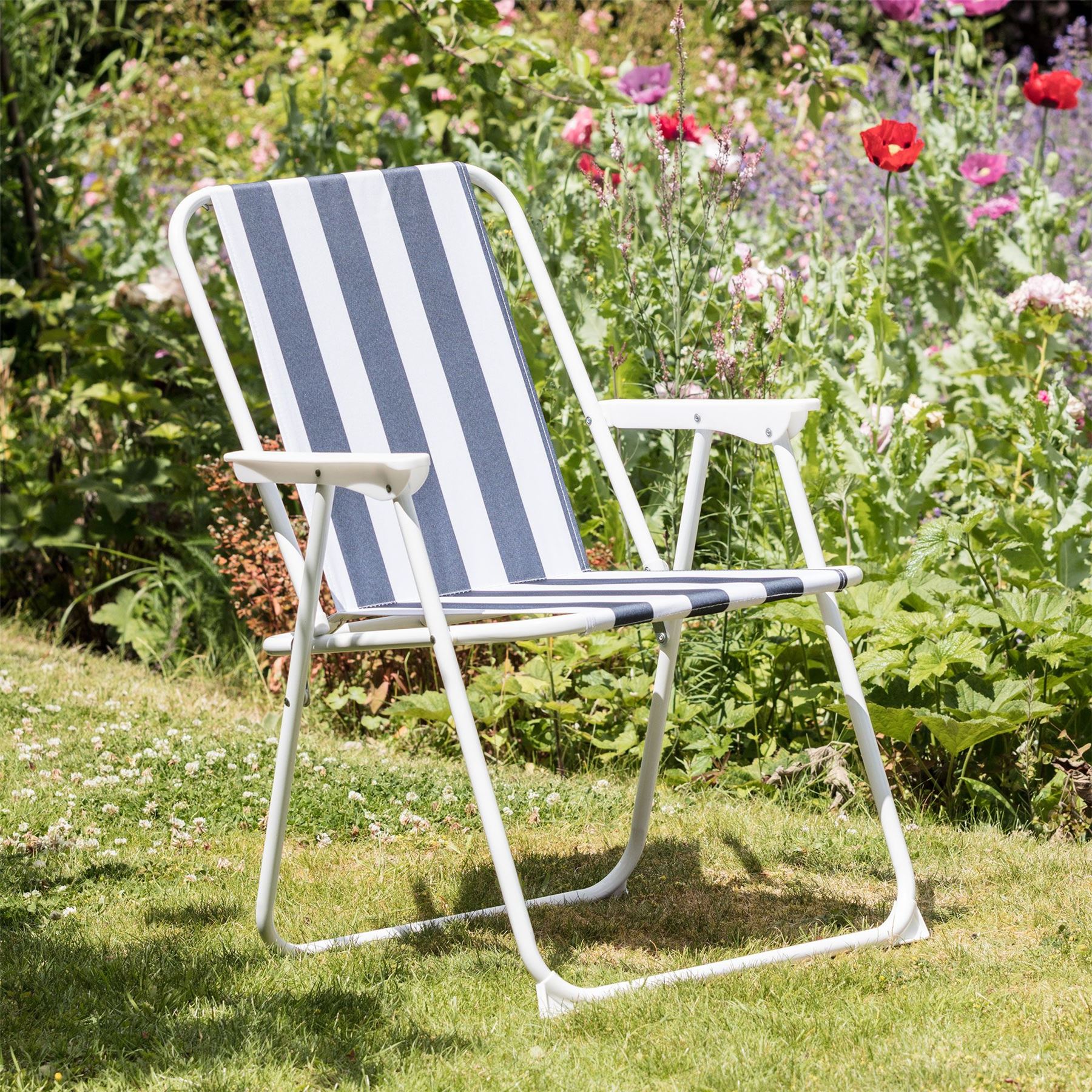 6x Sillas de Playa Plegables de Metal Exterior Camping Picnic Sillón Asiento de Lona - Imagen 10 de 25