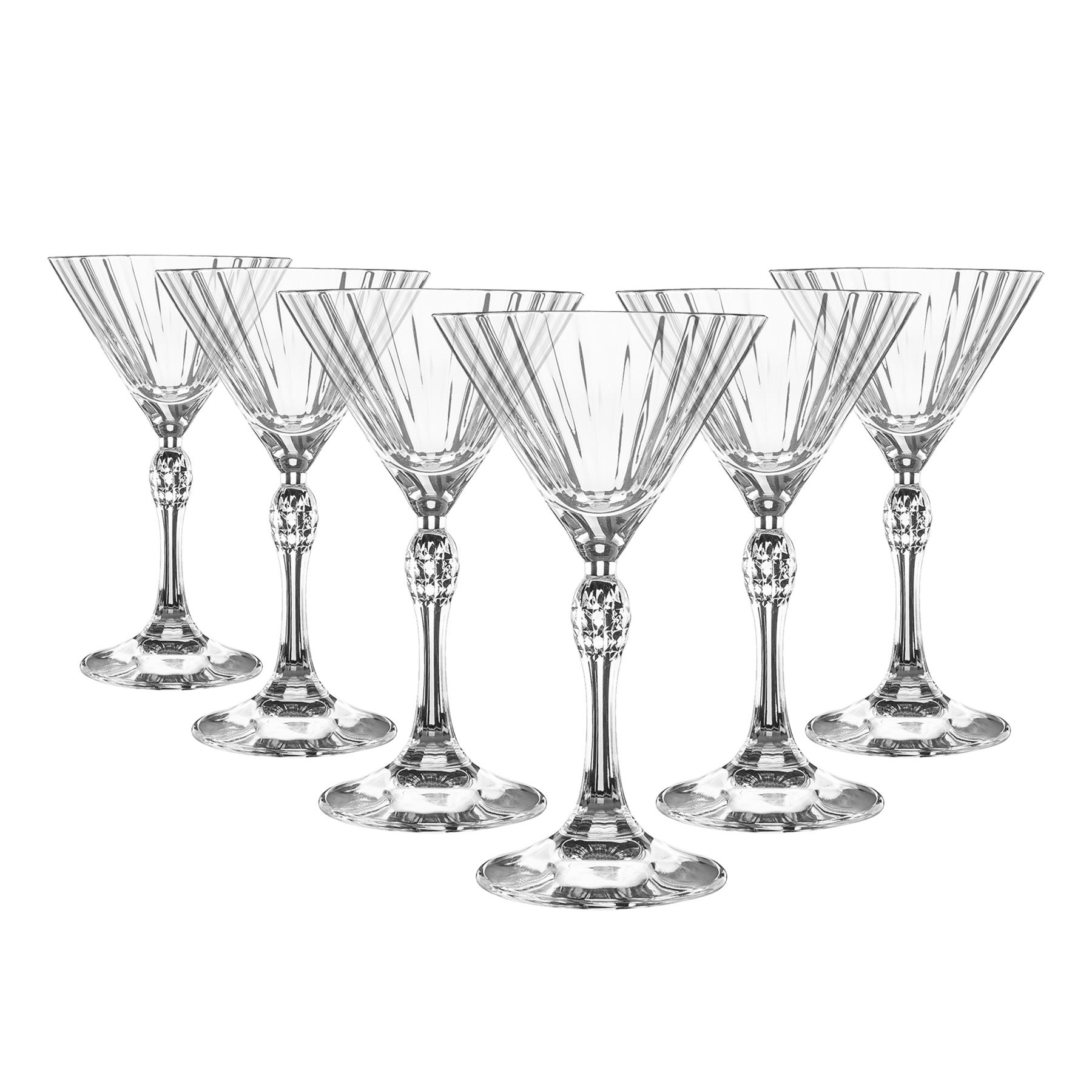 6x America 20s Martini Glasses Vintage Art Deco Cocktail Stemware 155ml
