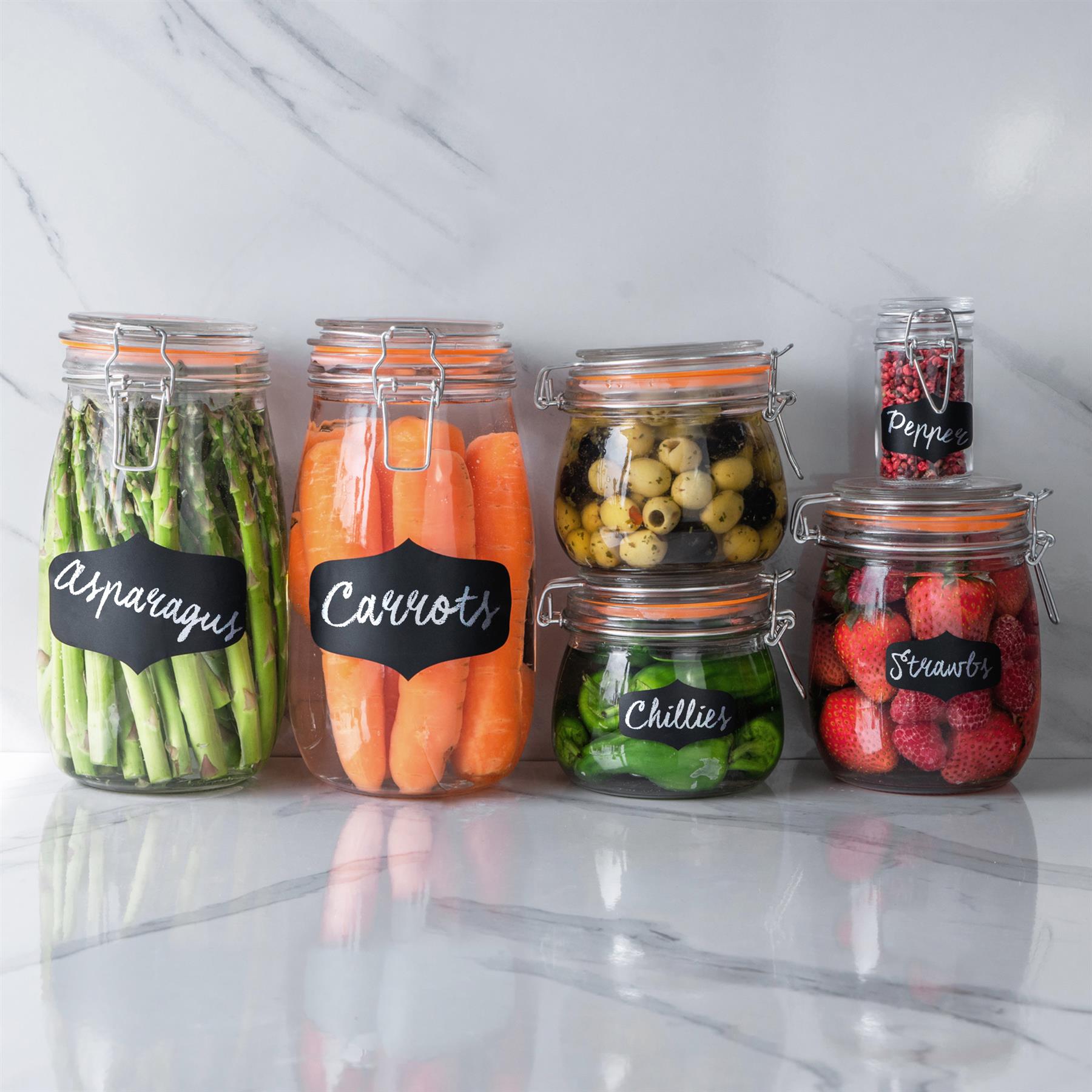 Glass Storage Jars Airtight Clip Top Lid Food Preserve Preserving Jar 500ml x3 - Picture 27 of 27