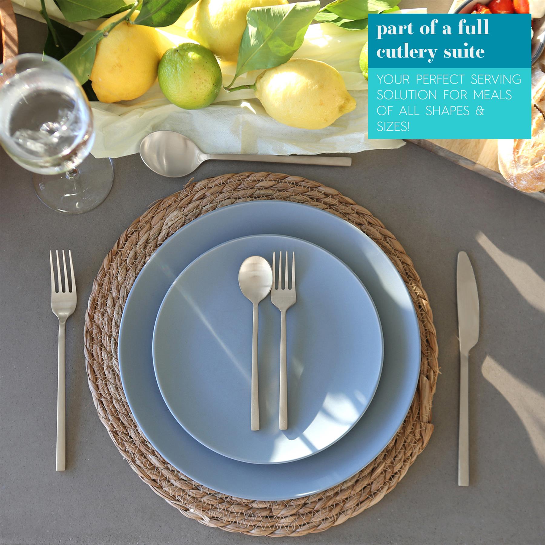 Edelstahl Dessertlöffel 20 cm Esszimmer Küche Abendessen Suppe Besteck Set - Bild 33 von 38