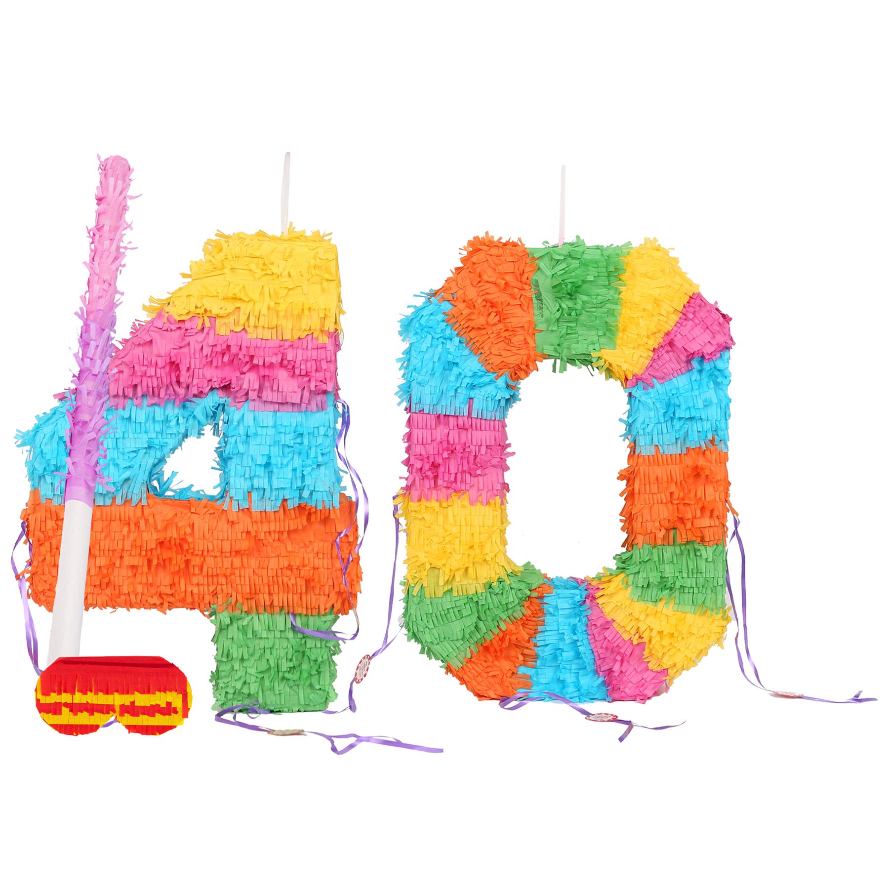 Party Pinatas Set with Stick & Blindfold Pink Stick Birthday Party Game - Picture 102 of 148