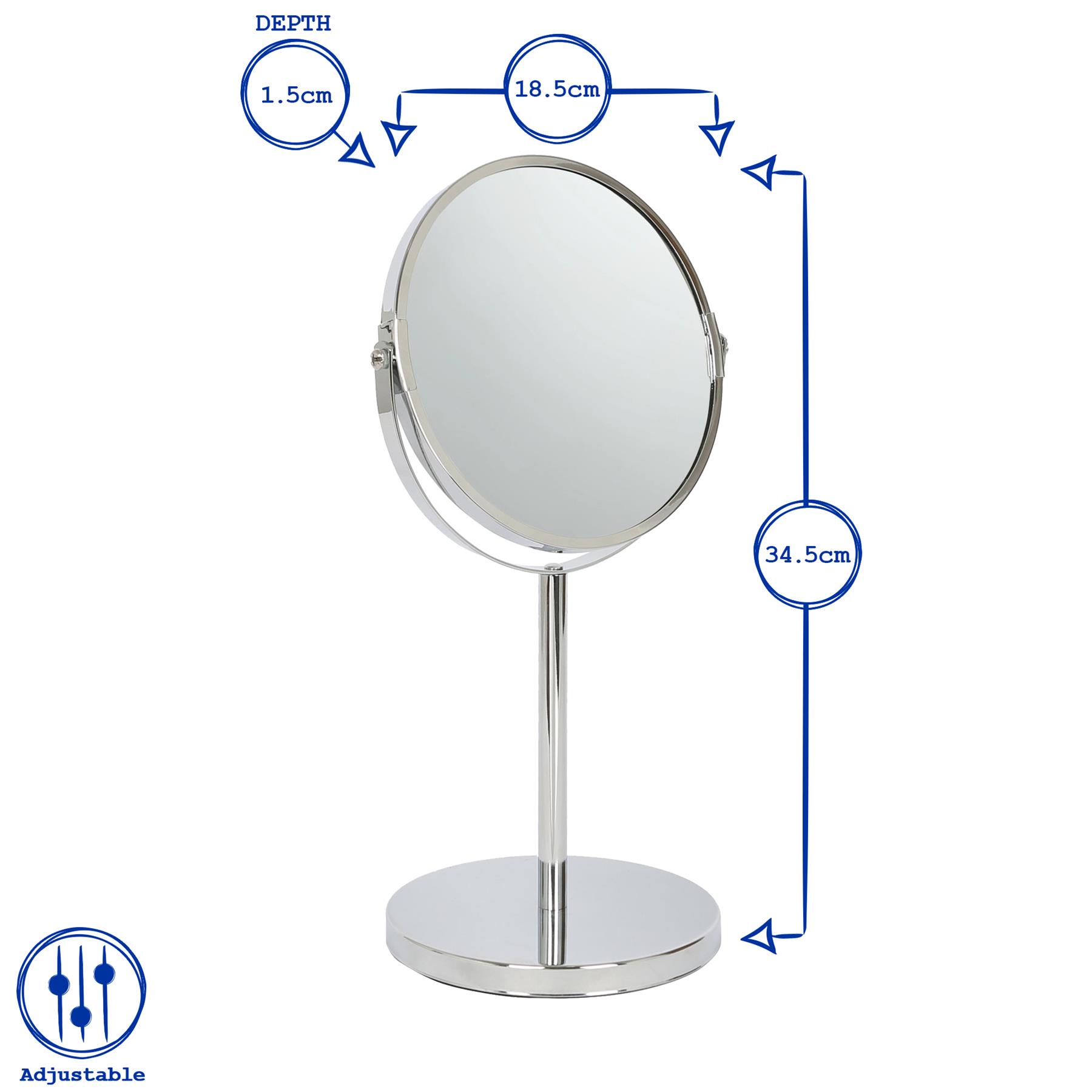 1x Pedestal Mirror 18.5cm x 34.5cm Bathroom Table Makeup Vanity Shaving - Picture 11 of 22