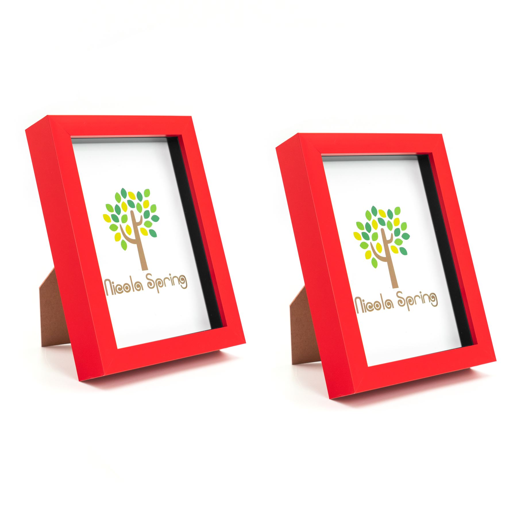 Box Picture Frame Deep 3D Photo Display 4x6 Inch Standing Hanging Red x2