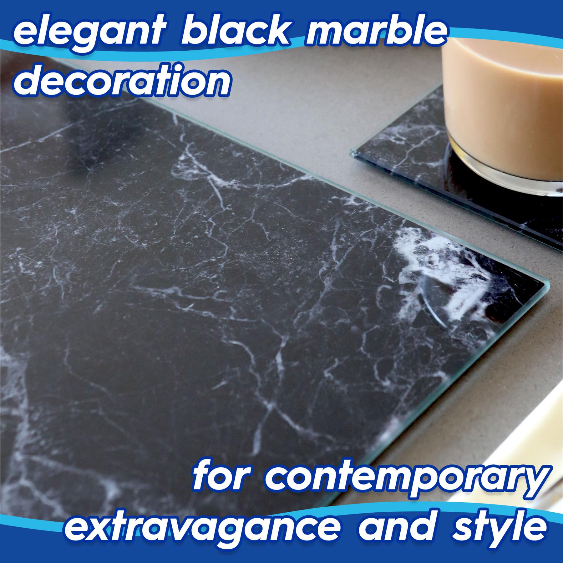 1x Rectangle Glass Chopping Board 30cm x 20cm Marble Kitchen Worktop Saver - Picture 5 of 14