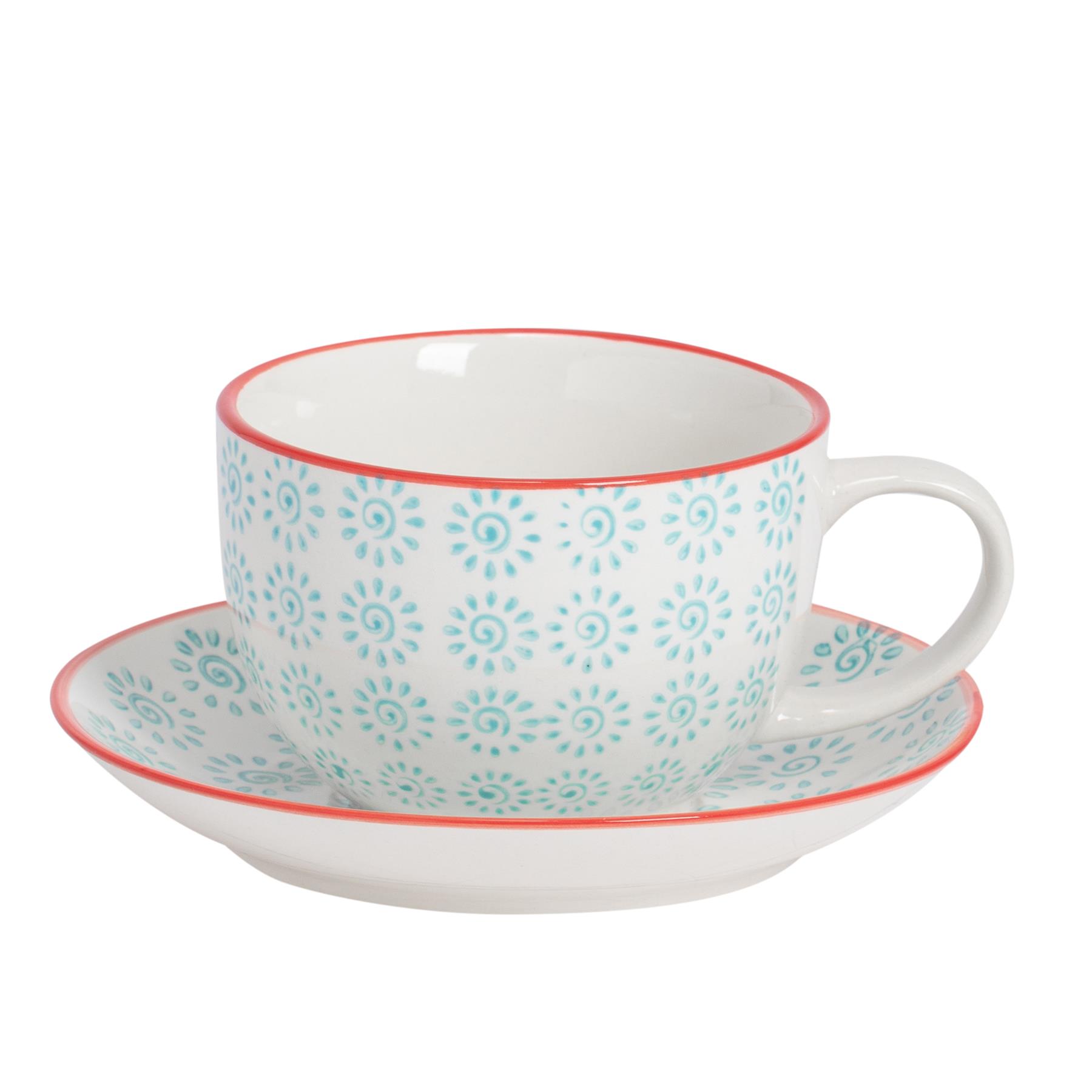 Cappuccino Cups and Saucers Set Coffee Tea Porcelain 250ml 3 Designs