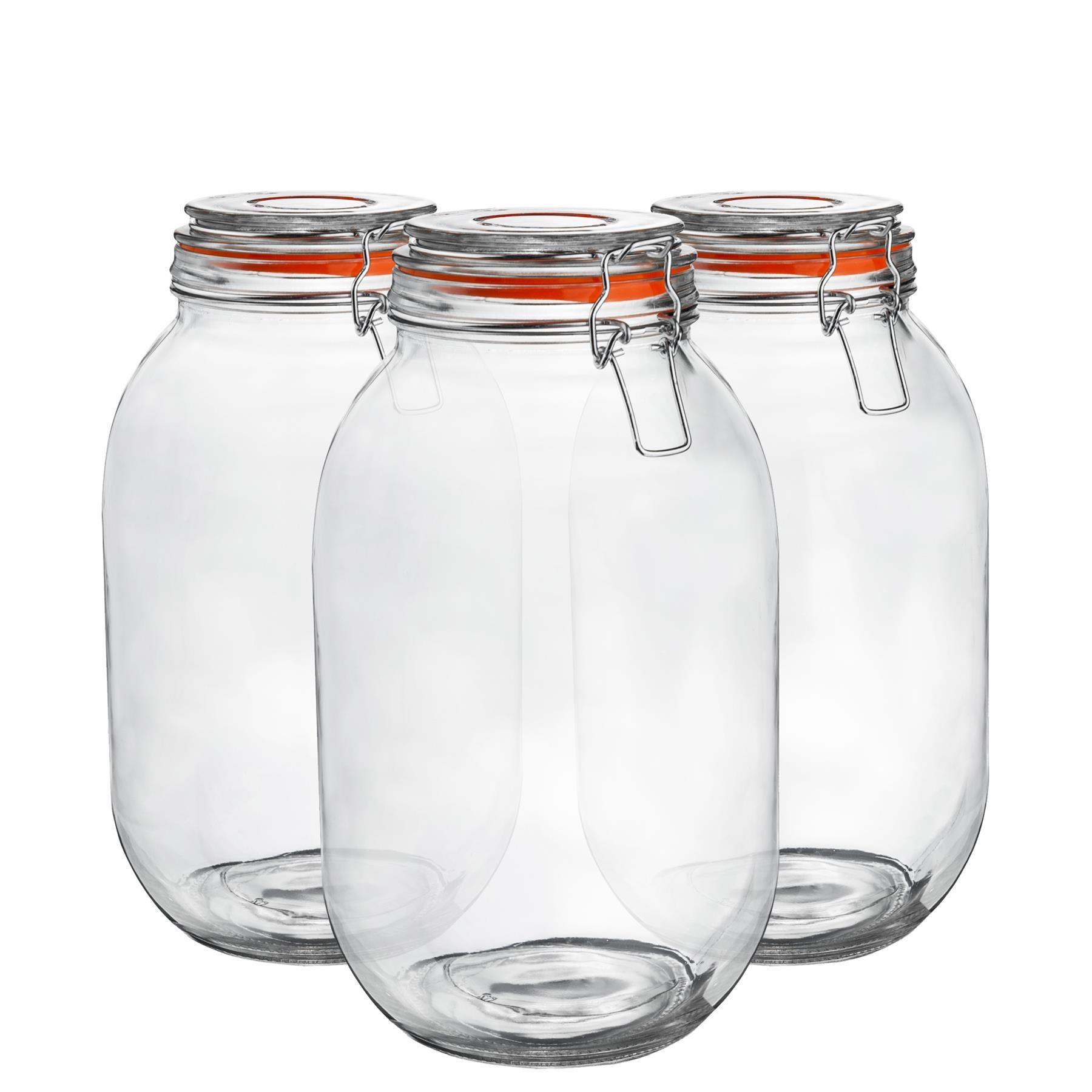 Glas Vorratsgläser luftdicht Clip Top Deckel Lebensmittel Konservierungsglas 3 Liter x6 - Bild 14 von 27