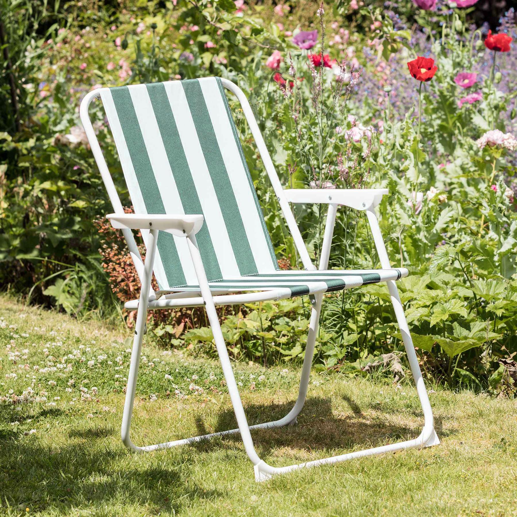 6x Sillas de Playa Plegables de Metal Exterior Camping Picnic Sillón Asiento de Lona - Imagen 14 de 25
