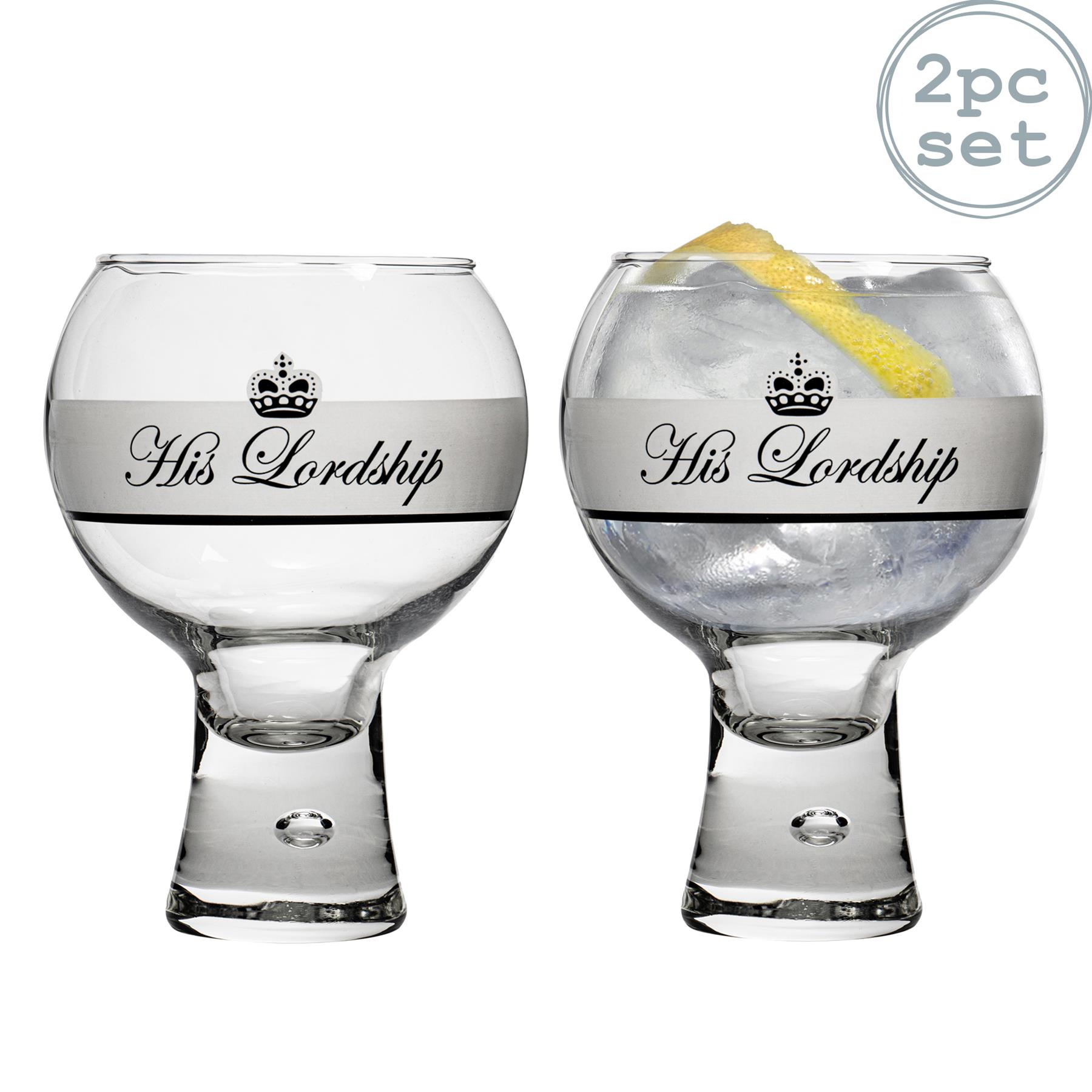 Beer And Wine Glass His Lordship Her Ladyship Novelty Glasses Set