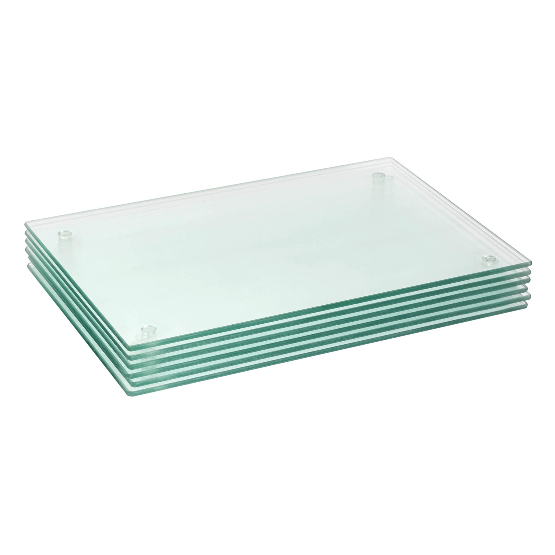 6x Rectangle Glass Placemats 40cm x 30cm Dining Dinner Table Mats Set - Picture 9 of 38