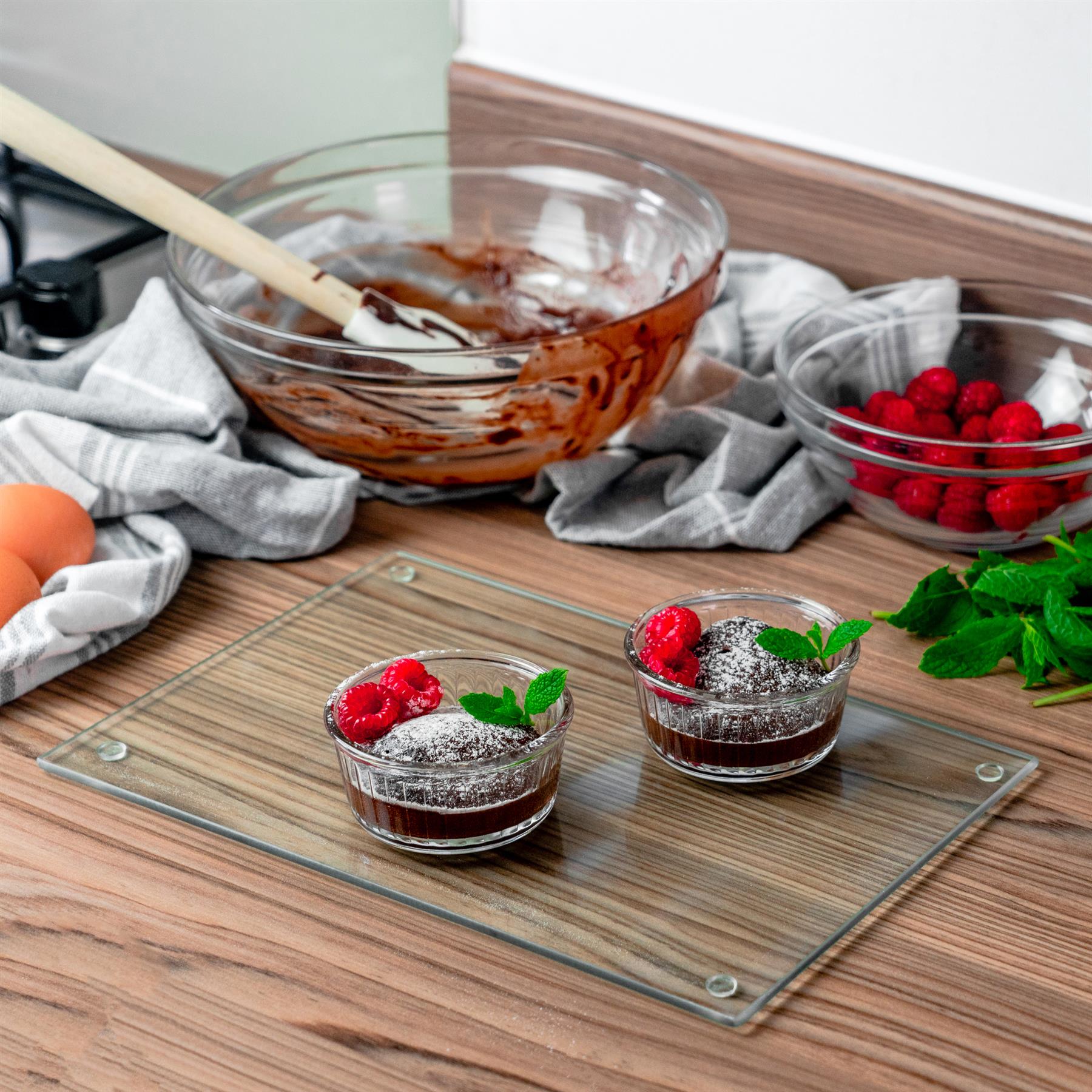1x Glass Chopping Board Kitchen Cutting Worktop Saver 30cm x 20cm - Picture 20 of 30