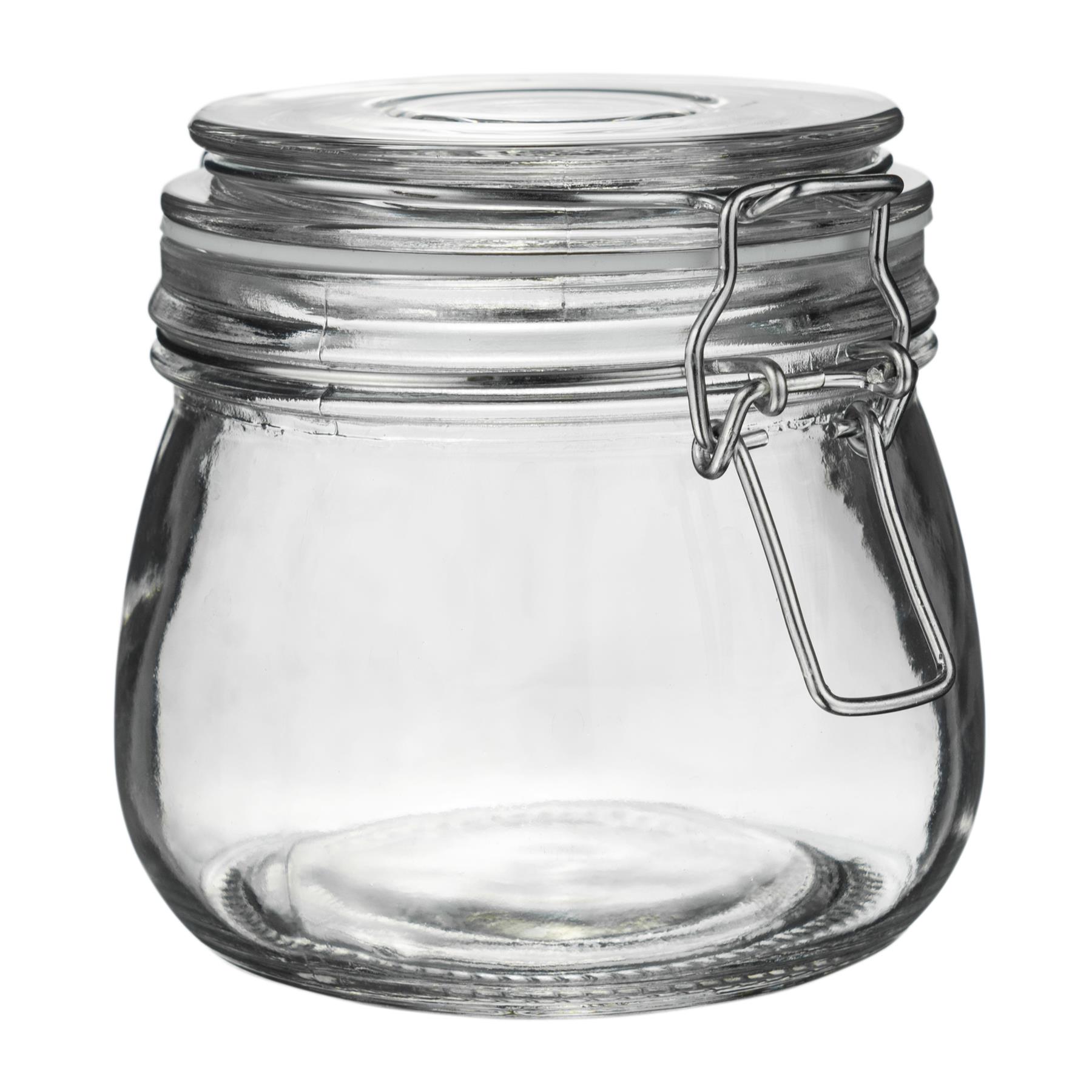 3 x Verre de Stockage Pots hermétique Clip Couvercle alimentaire préserver Preserving jar 500 ml