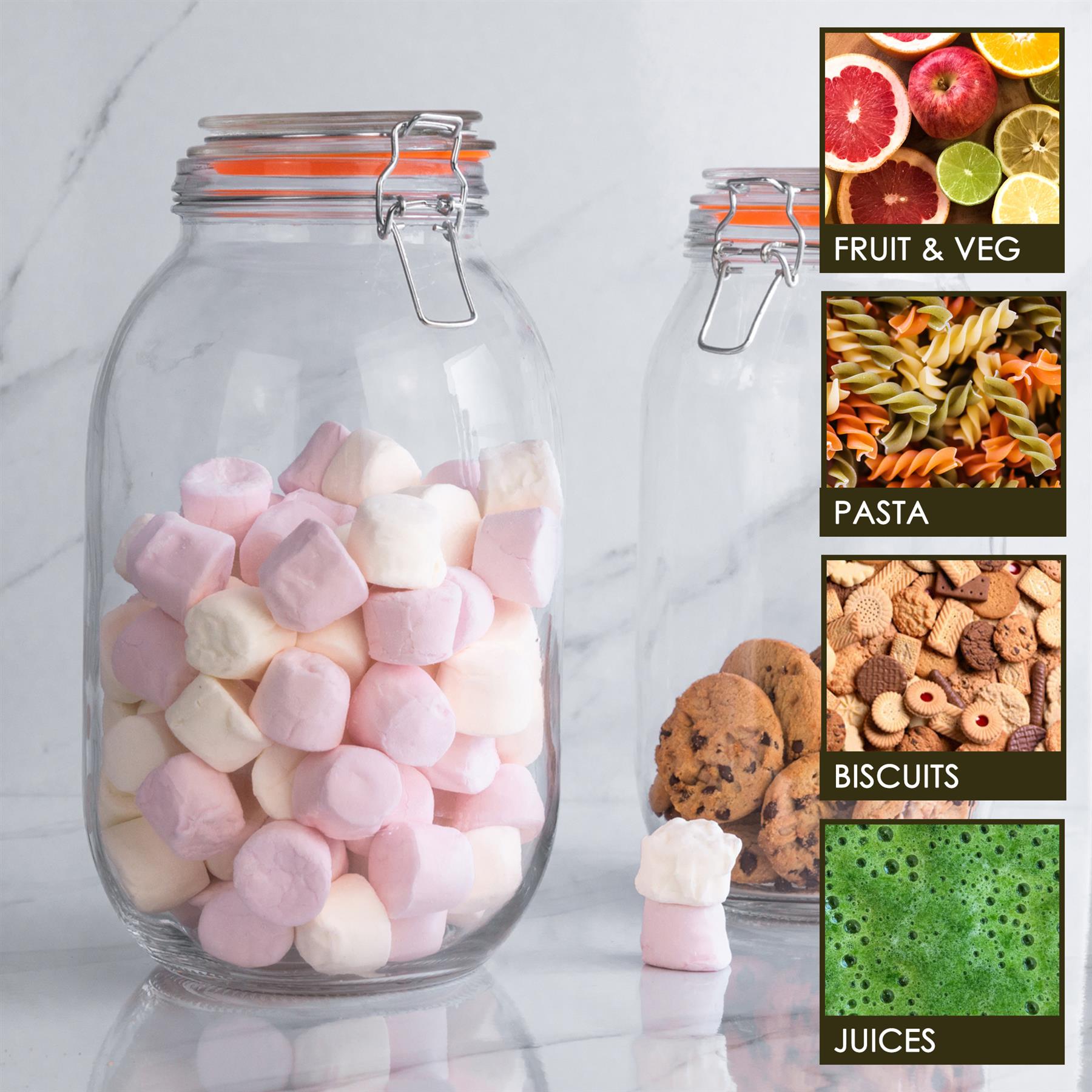 Glass Storage Jars Airtight Clip Top Lid Food Preserve Preserving Jar 3 Litre - Picture 10 of 24