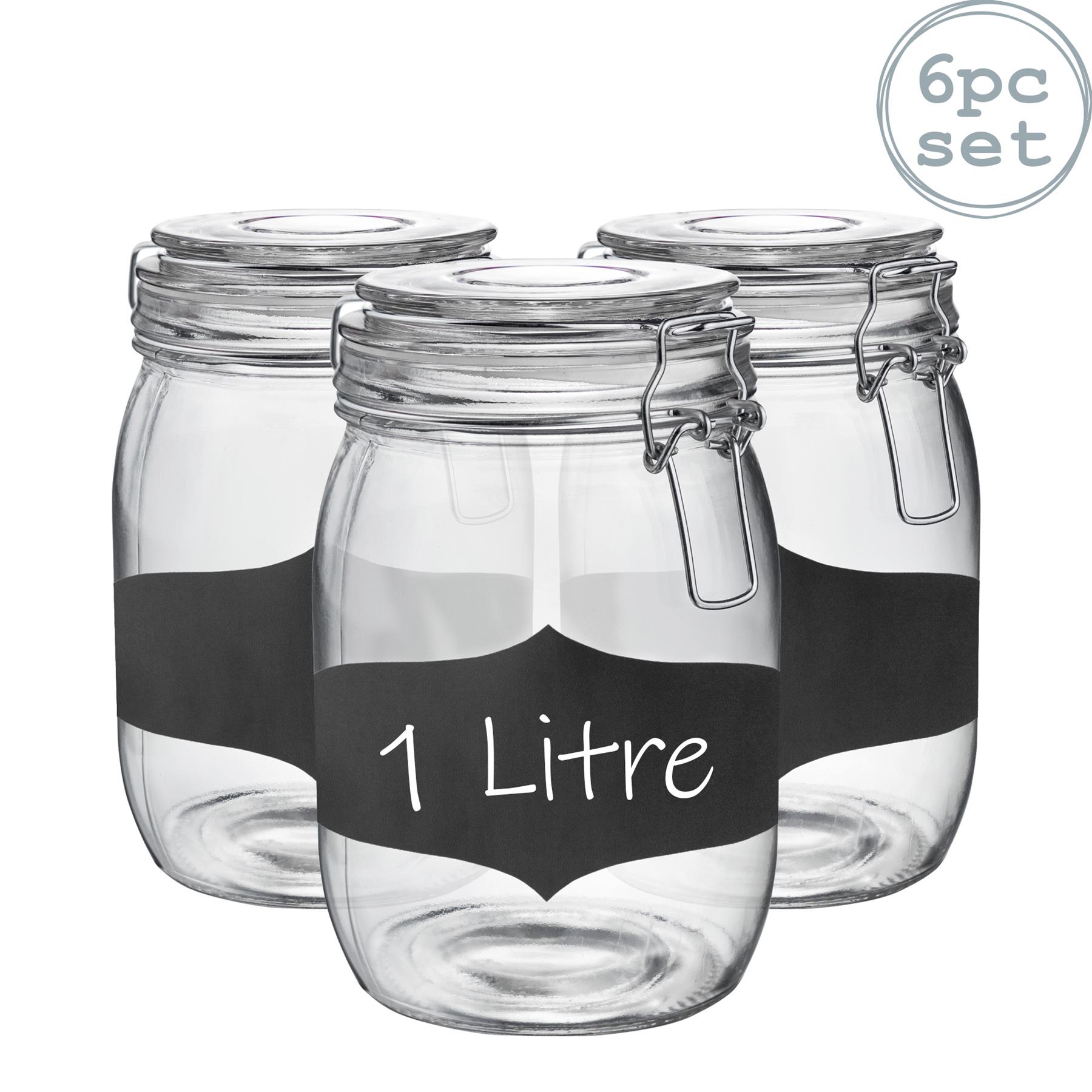 Glass Storage Jars Airtight Clip Top Lid Food Preserve Preserving Jar 1 Litre x6 - Picture 21 of 27