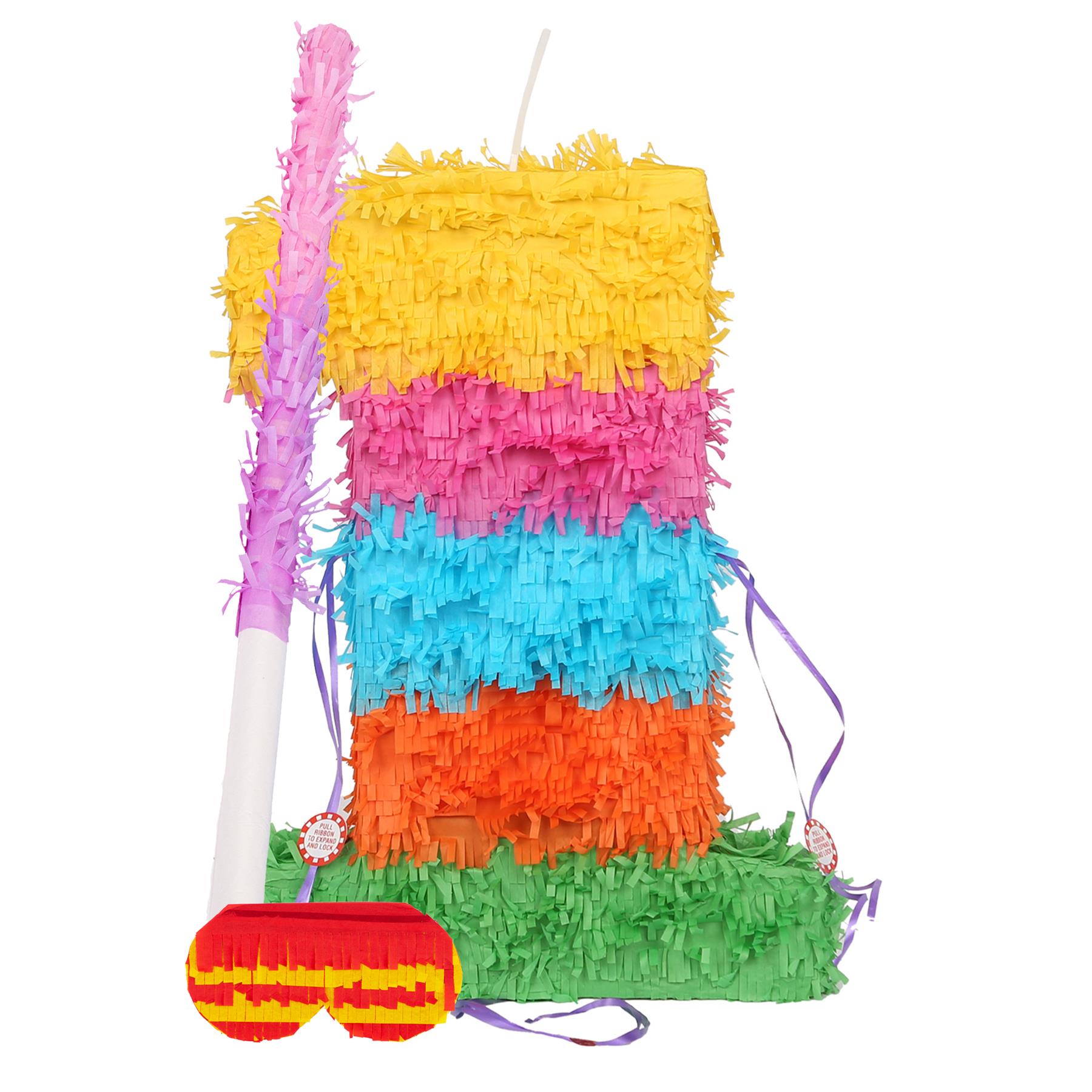 Party Pinatas Set with Stick & Blindfold Pink Stick Birthday Party Game - Picture 7 of 148