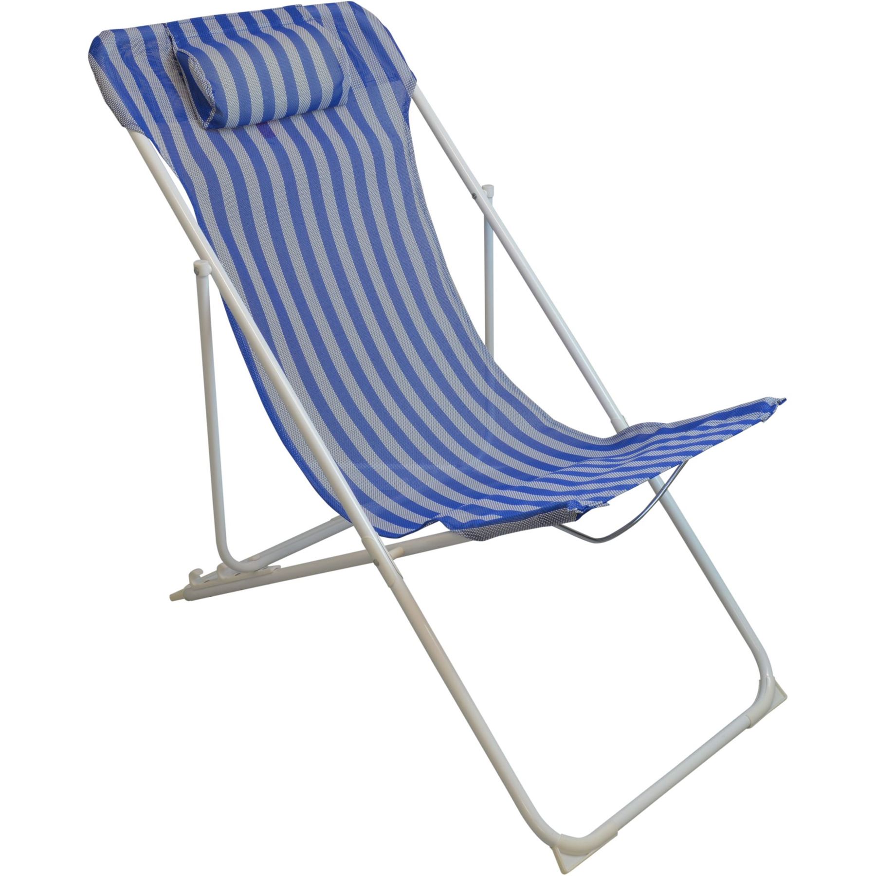 6x silla de cubierta jardín de metal ajustable REPOSACABEZAS Portátil