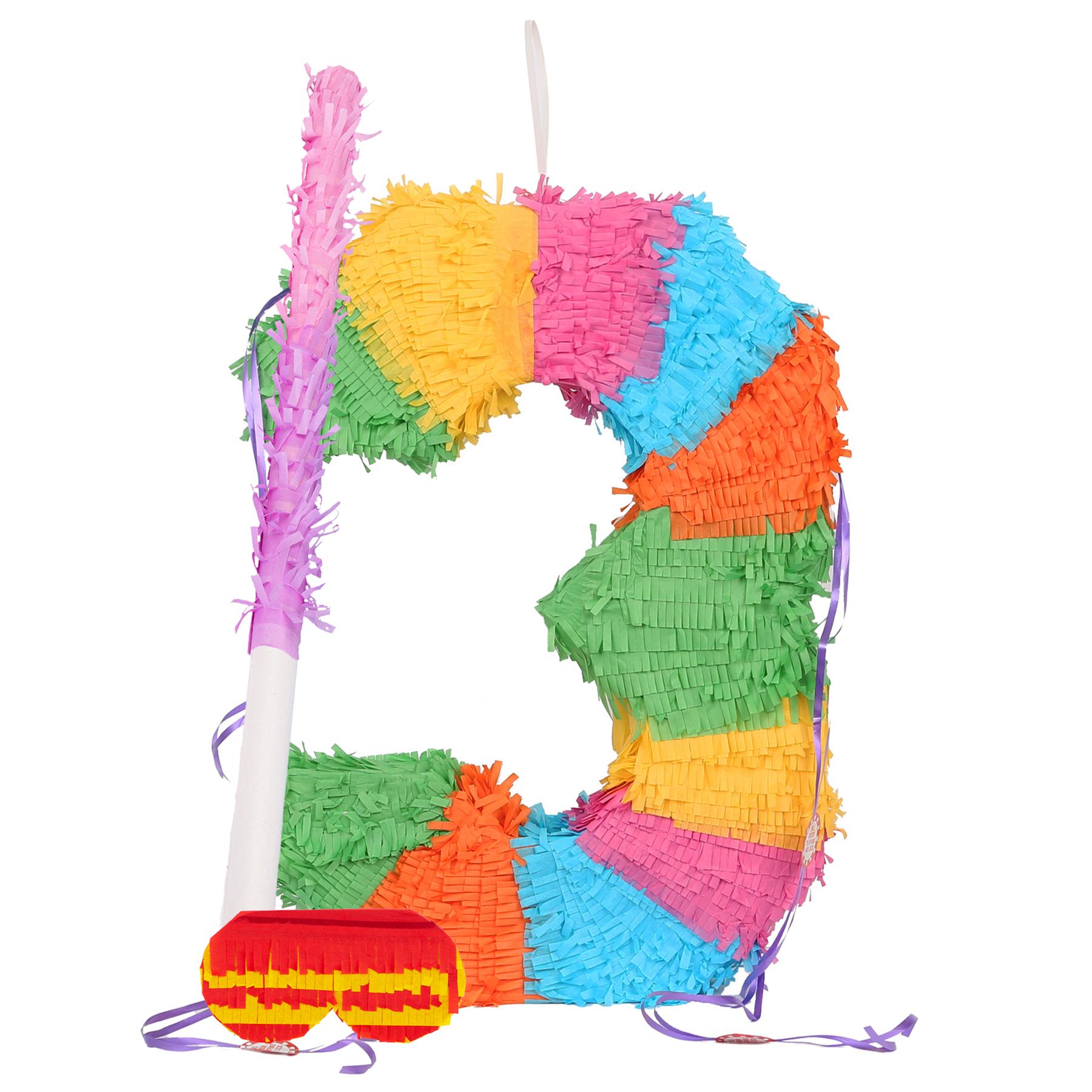 Party Pinatas Set with Stick & Blindfold Pink Stick Birthday Party Game - Picture 20 of 148