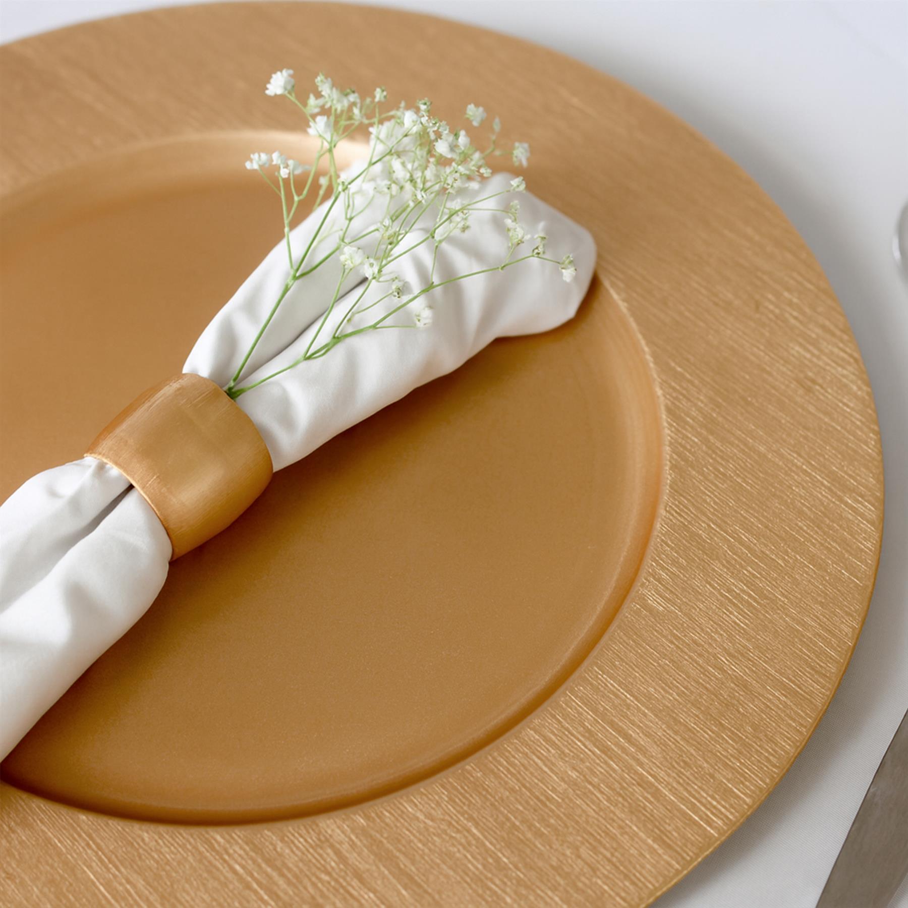 6x Platos Cargador Redondos 33cm Diseño Costilla Metálico Boda Fiesta Comedor Plato - Imagen 7 de 11
