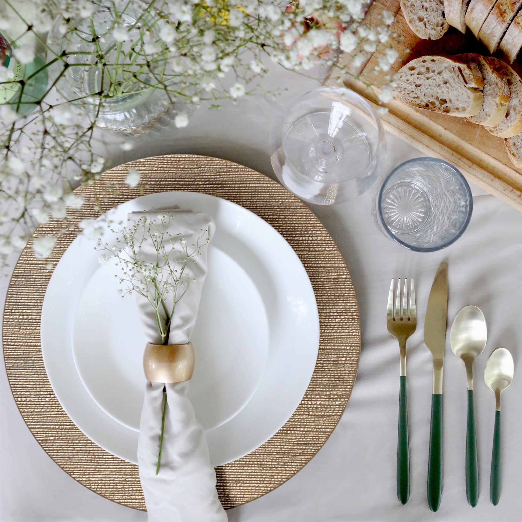 6x Platos Cargador Redondos 33cm Diseño Costilla Metálico Boda Fiesta Comedor Plato - Imagen 6 de 11