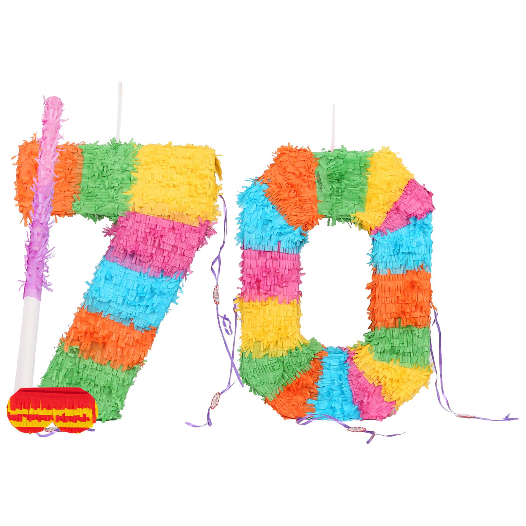 Party Pinatas Set with Stick & Blindfold Pink Stick Birthday Party Game - Picture 122 of 148