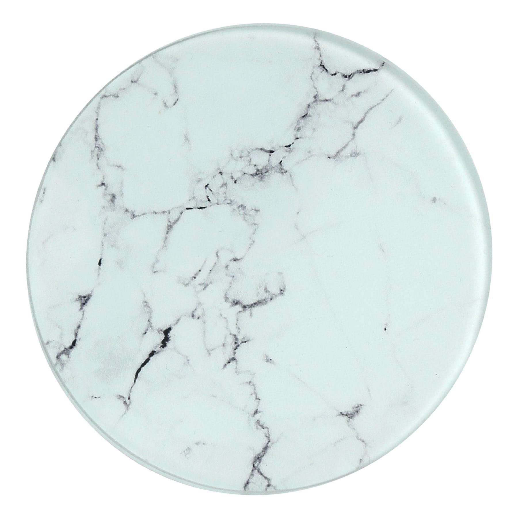 Round Glass Chopping Board 30cm Marble Non-Slip Kitchen Worktop Saver - Picture 14 of 14
