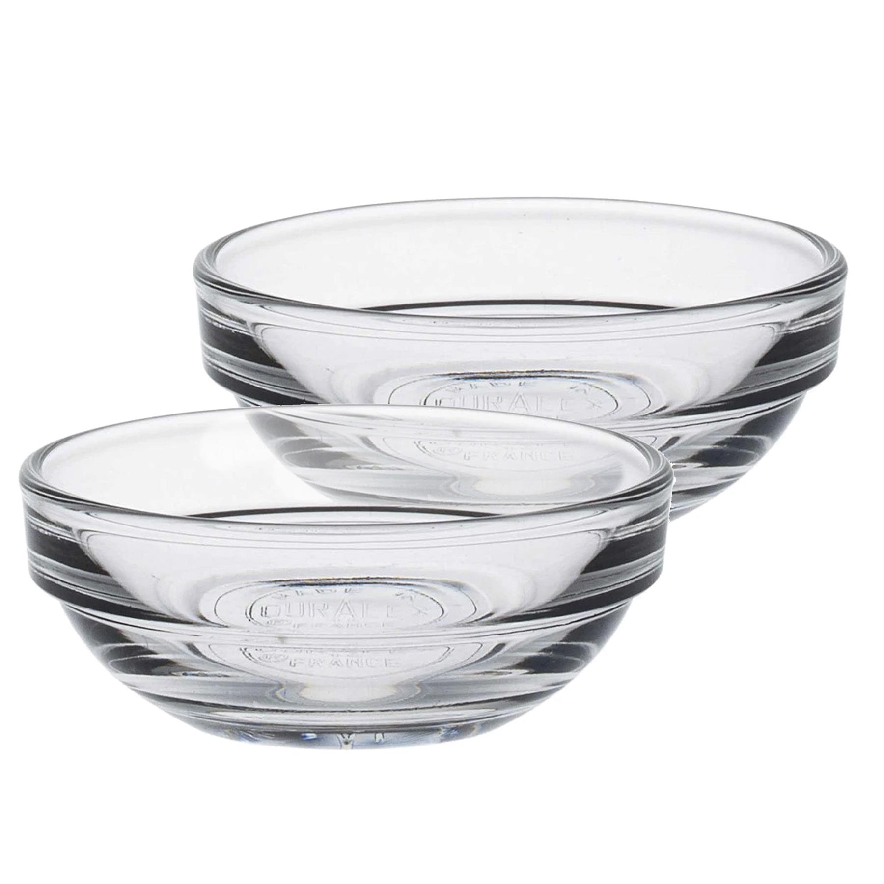 DURALEX LYS GLASS Stacking Bowls Kitchen Serving Mixing 6cm (2") x4 £7.
