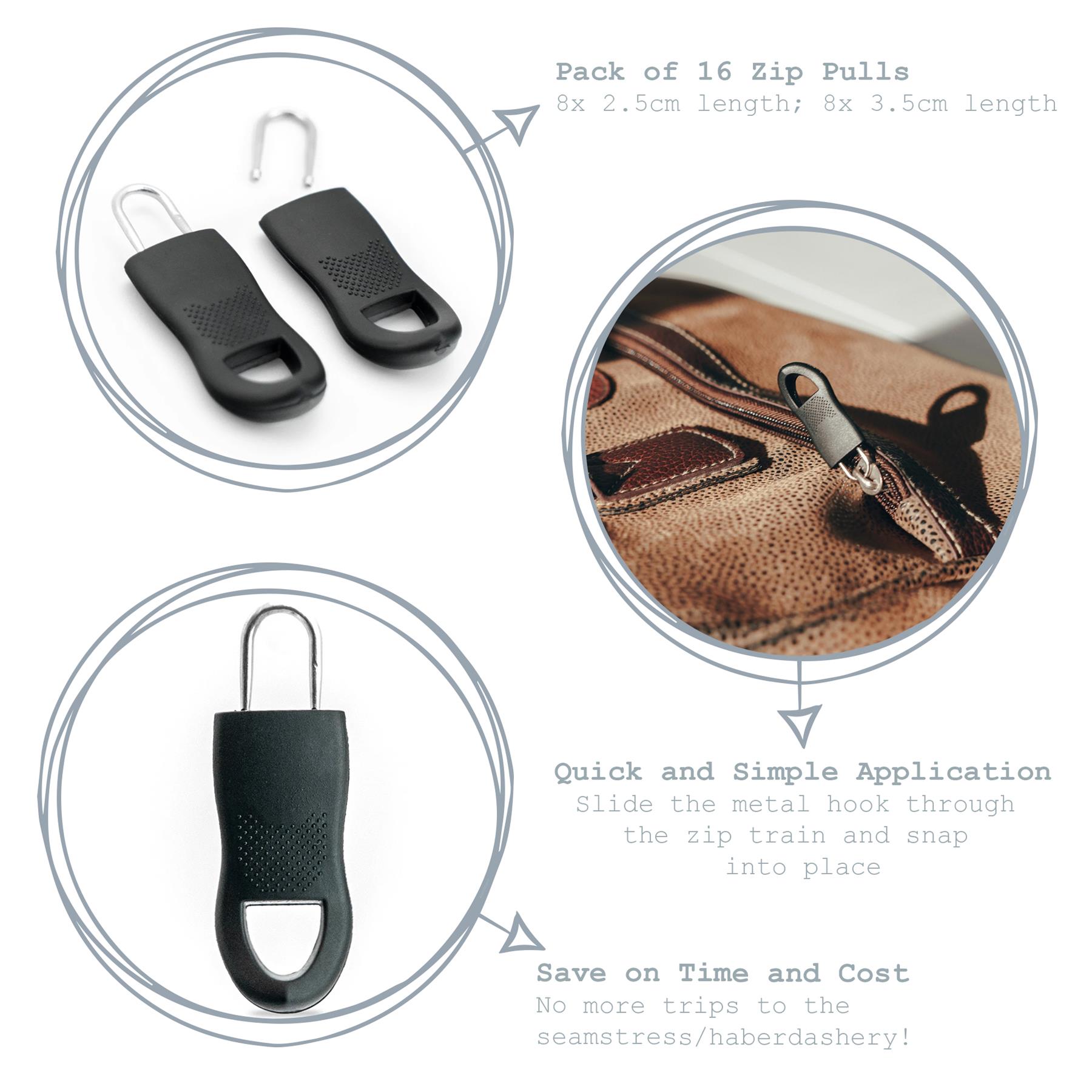 Zip Zipper Fix Spare Replacement Clothing Jumper Jacket Trousers