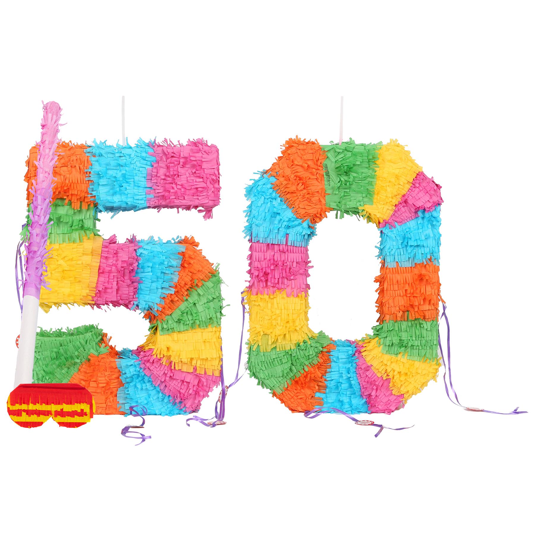 Party Pinatas Set with Stick & Blindfold Pink Stick Birthday Party Game - Picture 108 of 148