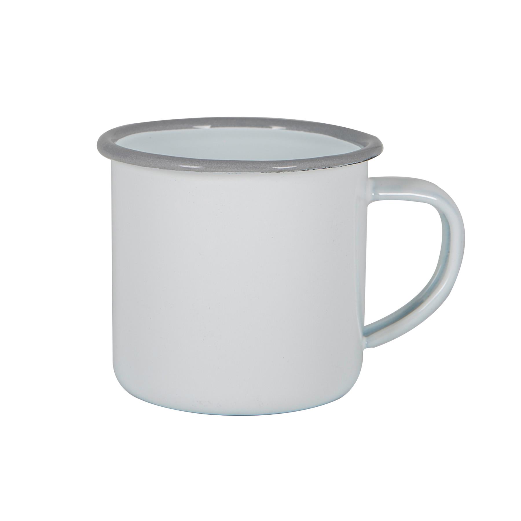 White Enamel Espresso Cups Outdoor Metal Camping Coffee Hot Drinks Cups 130ml - Picture 10 of 21