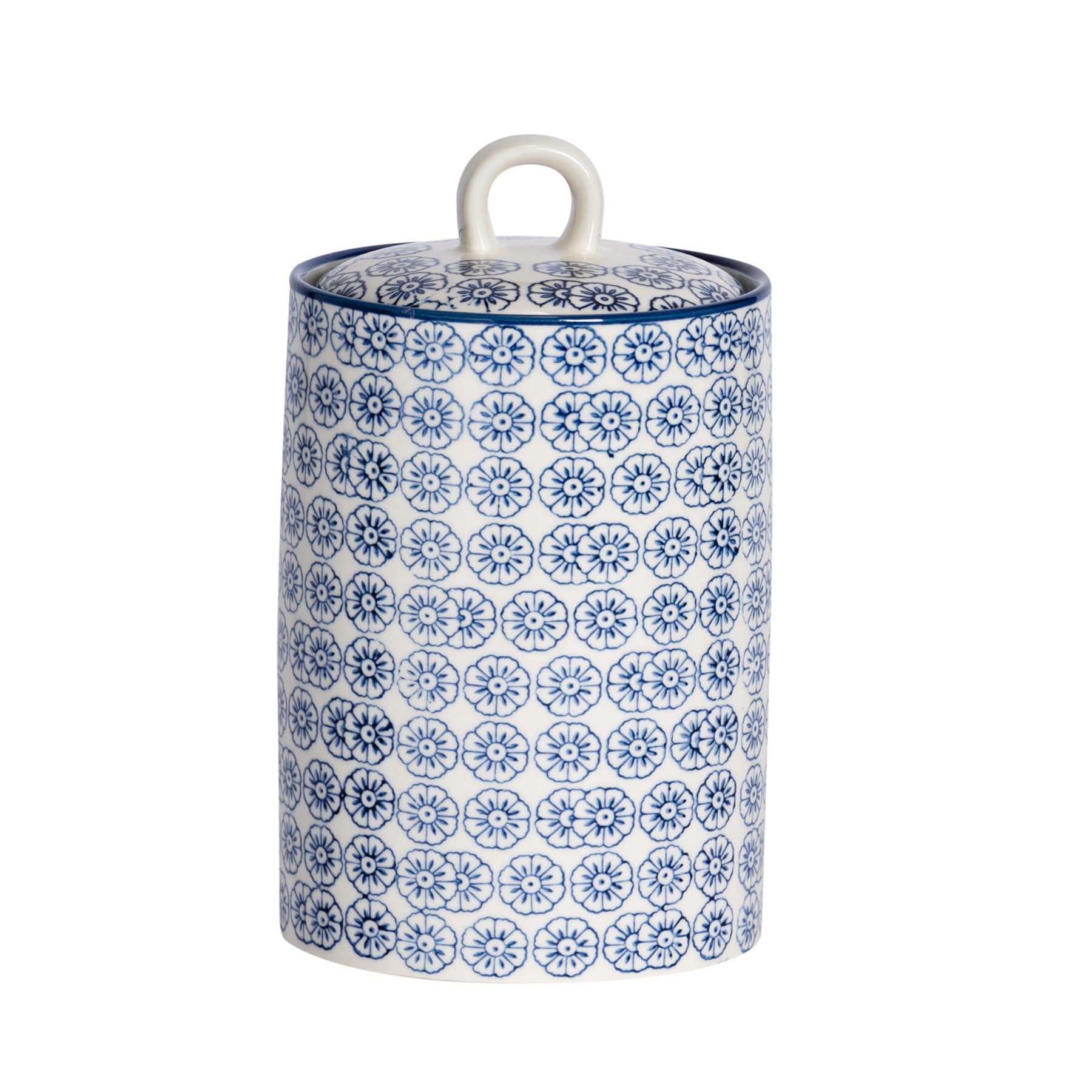 Tea Coffee Sugar Canister Porcelain Kitchen Food Storage Blue Flower Design x1 eBay
